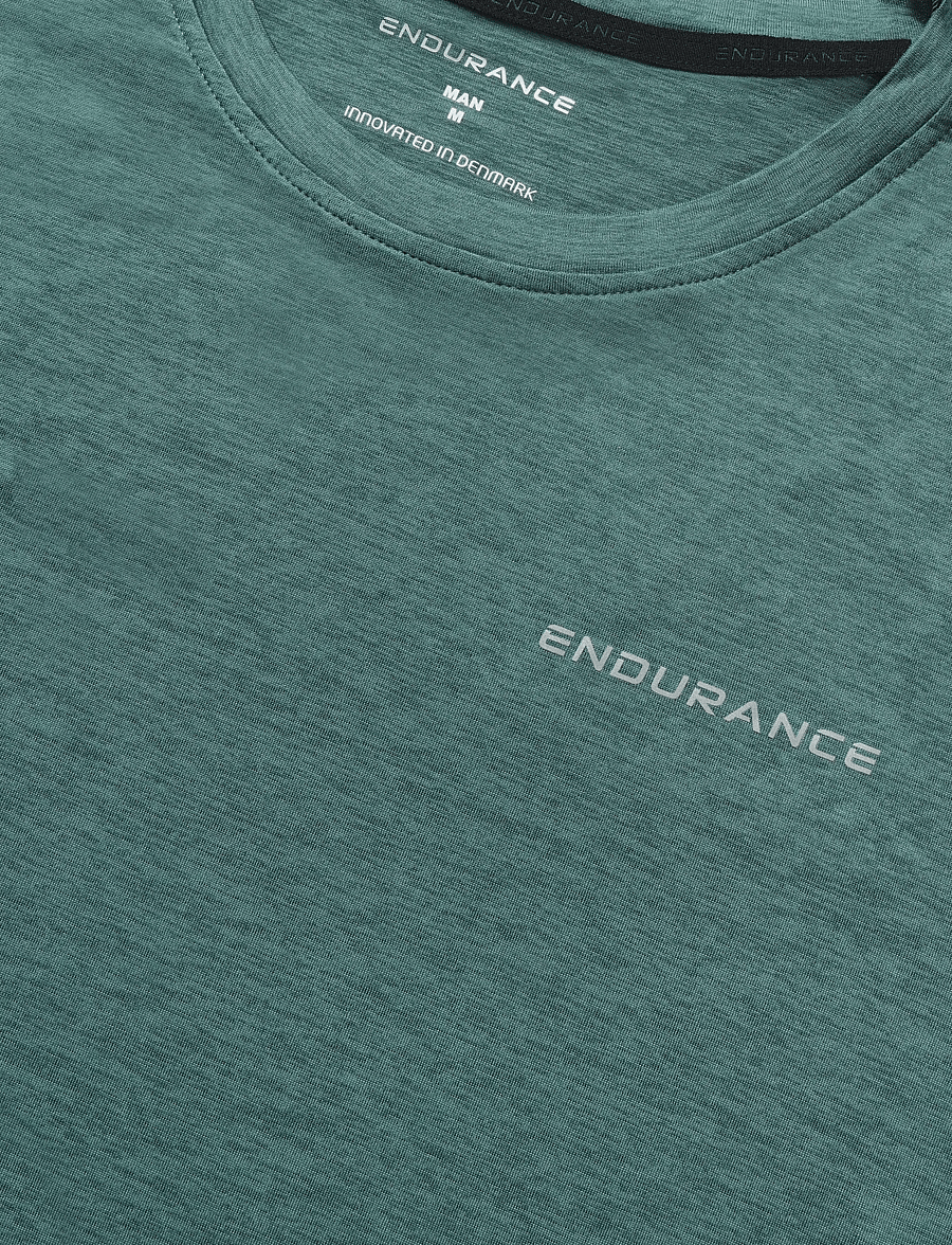 Endurance - Abdon M Melange S/S Tee - oberteile & t-shirts - silver pine - 5