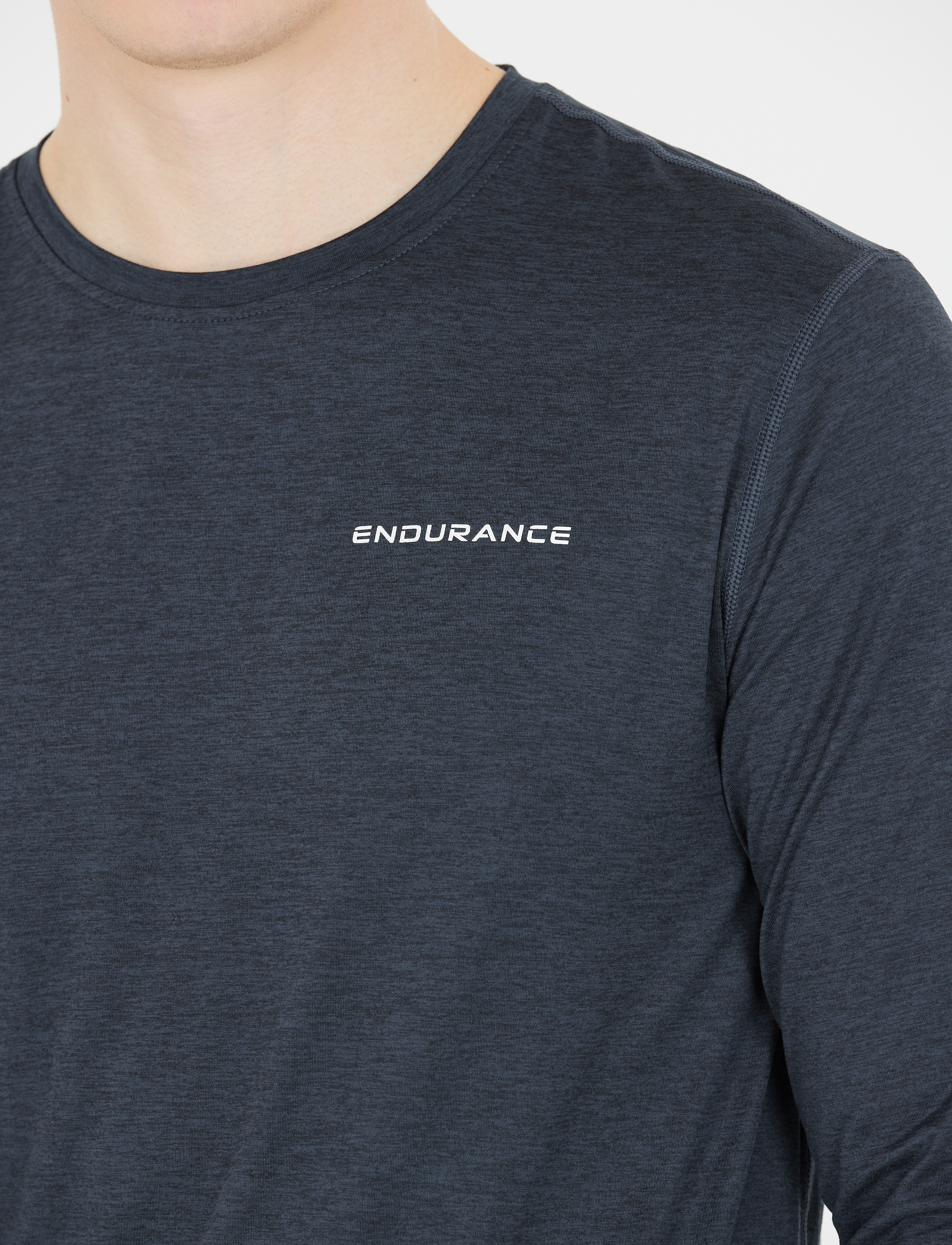 Endurance - Abdon M Melange L/S Tee - black melange - 4