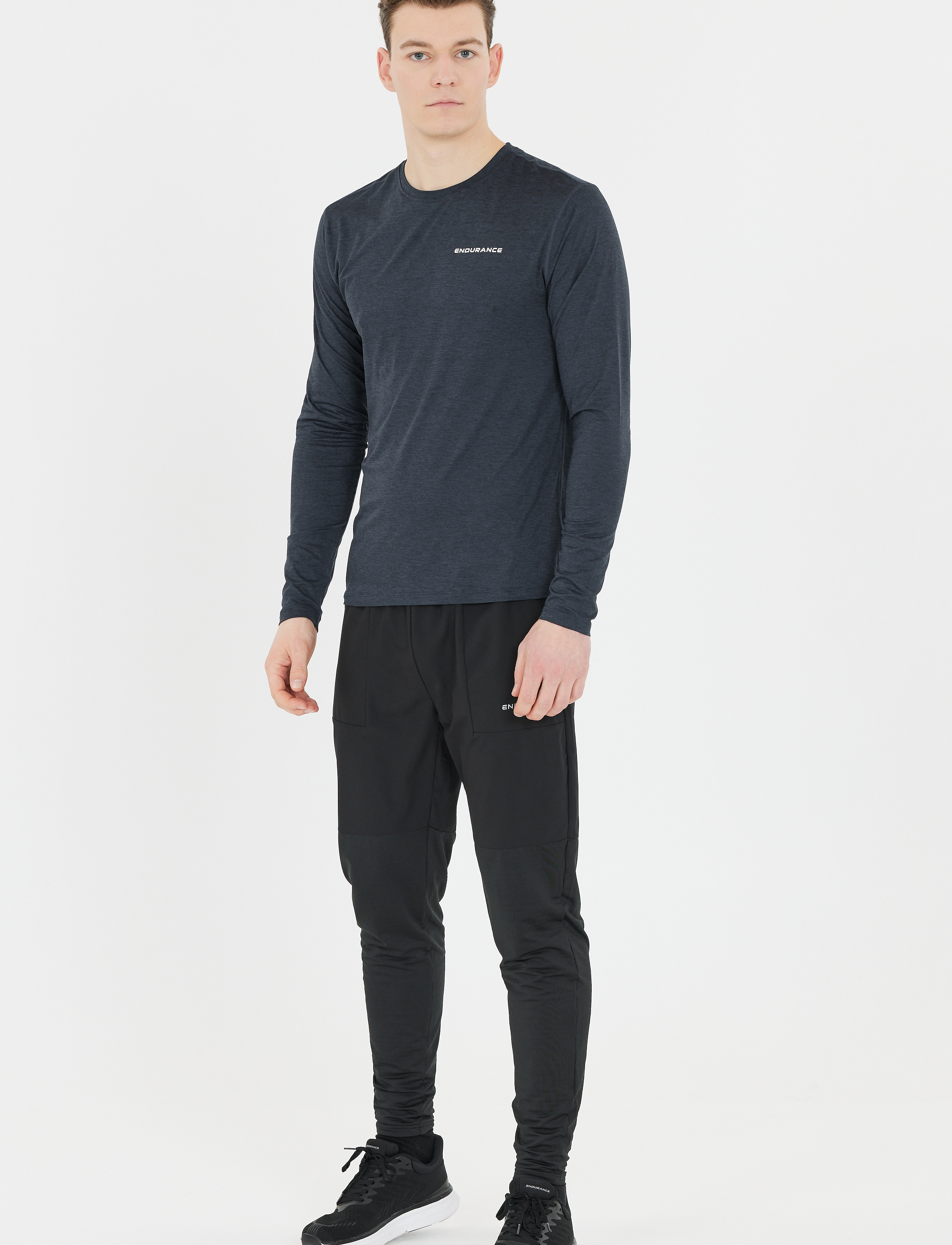 Endurance - Abdon M Melange L/S Tee - black melange - 5