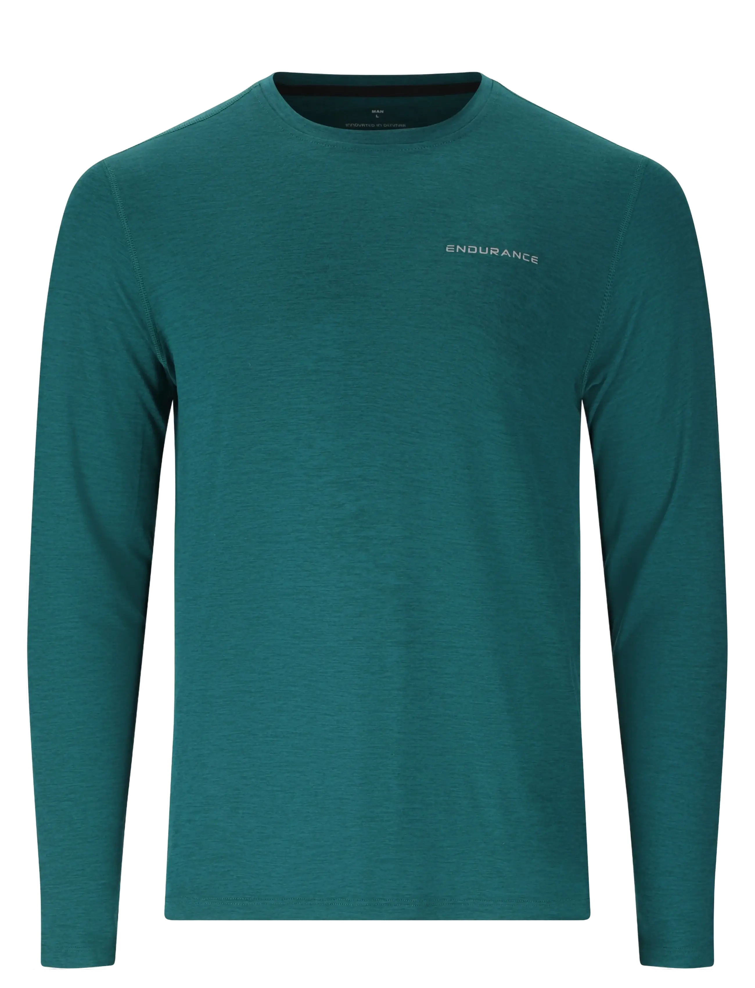 Endurance Abdon M Melange L/S Tee - Clothing - DARK SEA / green