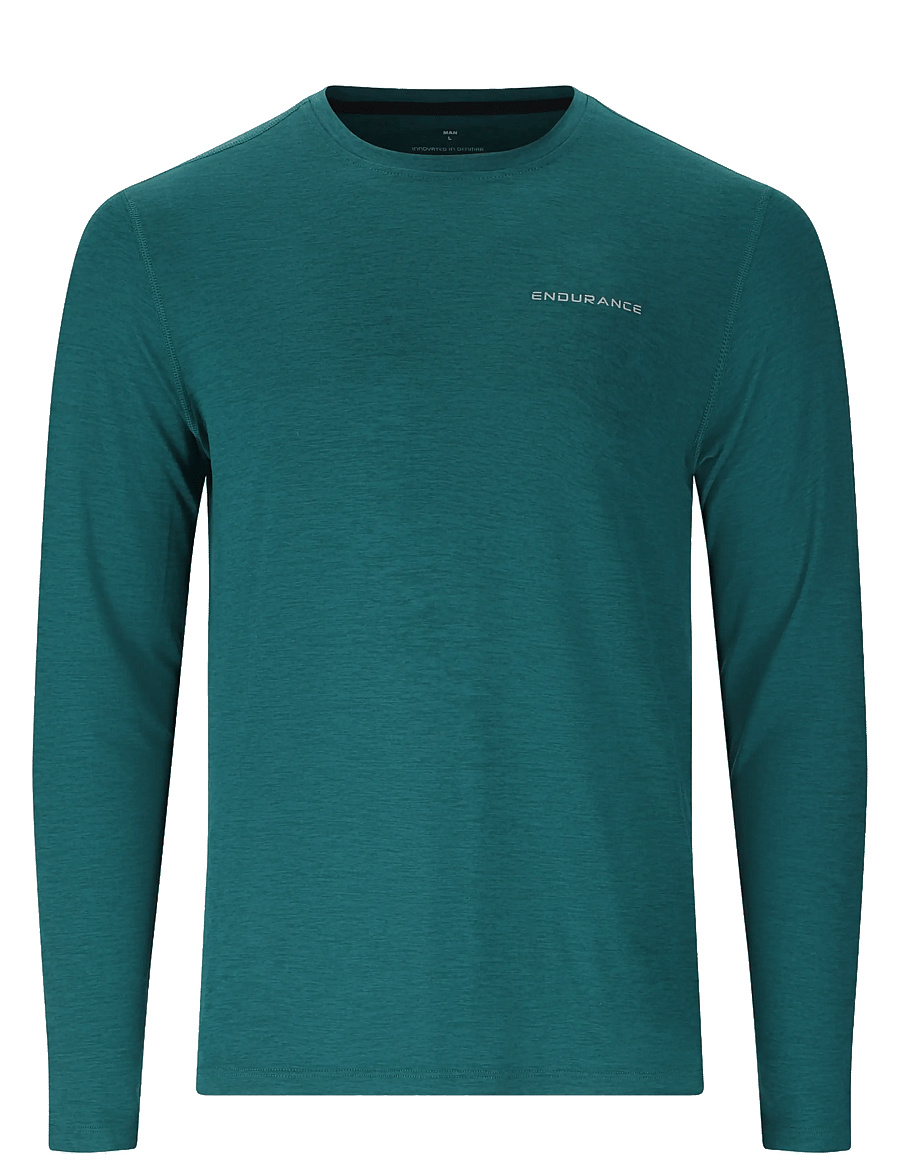 Endurance - Abdon M Melange L/S Tee - langarmshirts - dark sea - 1