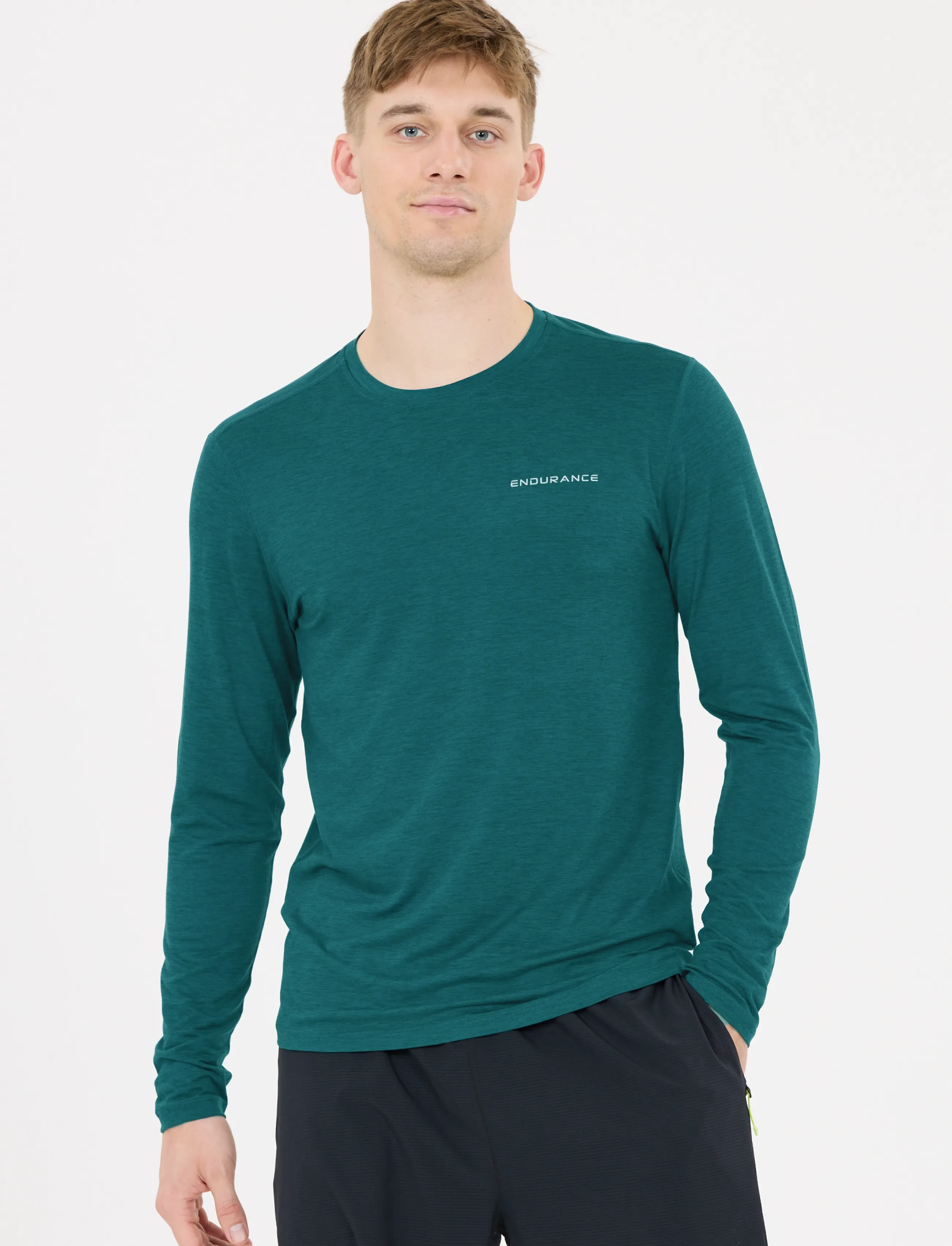 Endurance - Abdon M Melange L/S Tee - dark sea - 4