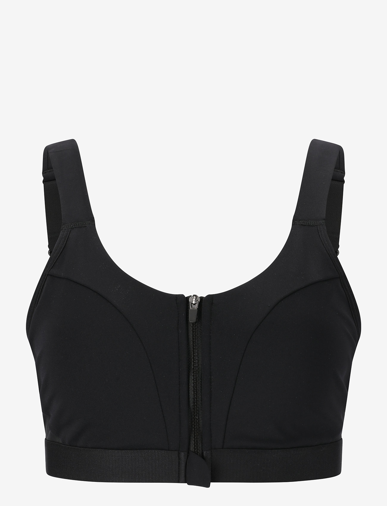 Endurance - Crystale W Zip Sports Bra - stipriai prilaikančios - black - 1