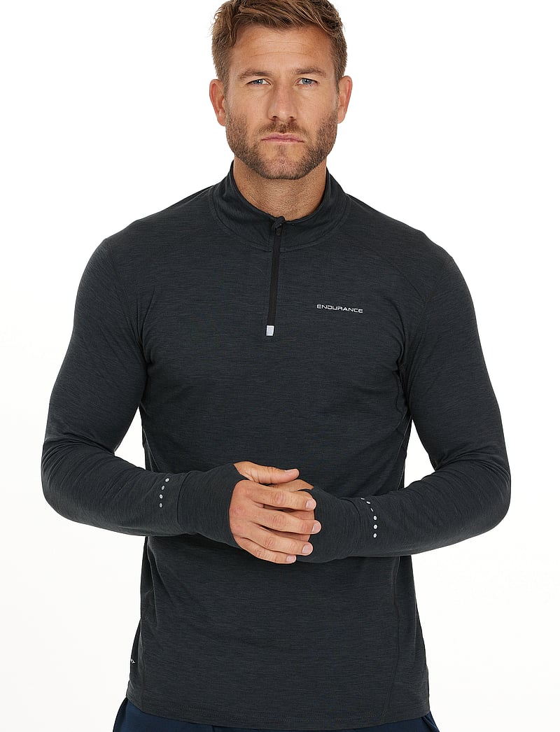 Endurance - Tune V2 M Melange Midlayer - fleece og mellomlag - black - 0