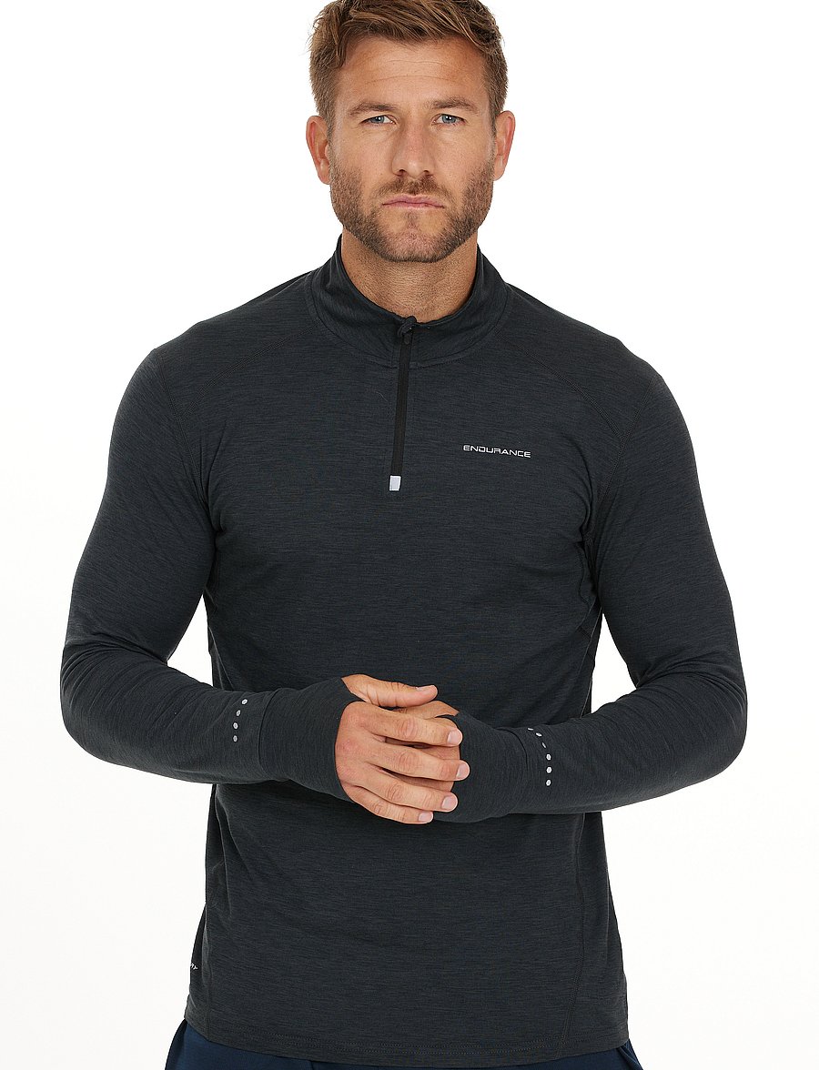 Endurance - Tune V2 M Melange Midlayer - kampsunid ja vahekihid - black - 0
