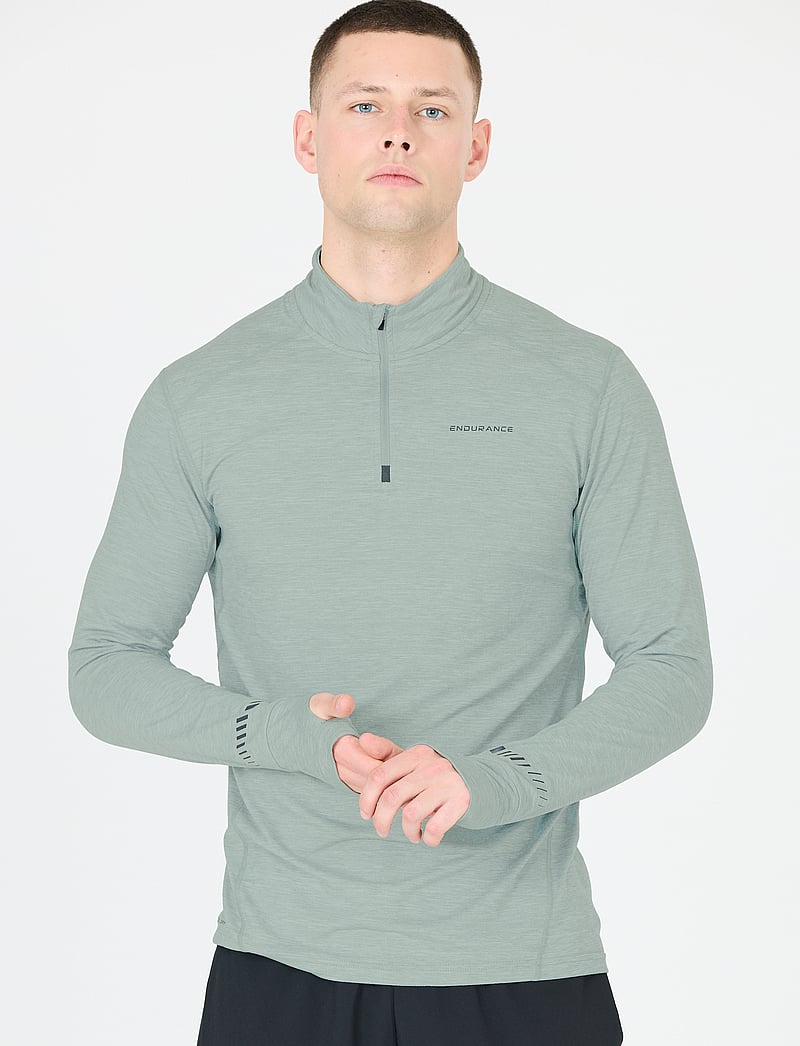 Endurance - Tune V2 M Melange Midlayer - fleece & mellanlager - misty blue - 0