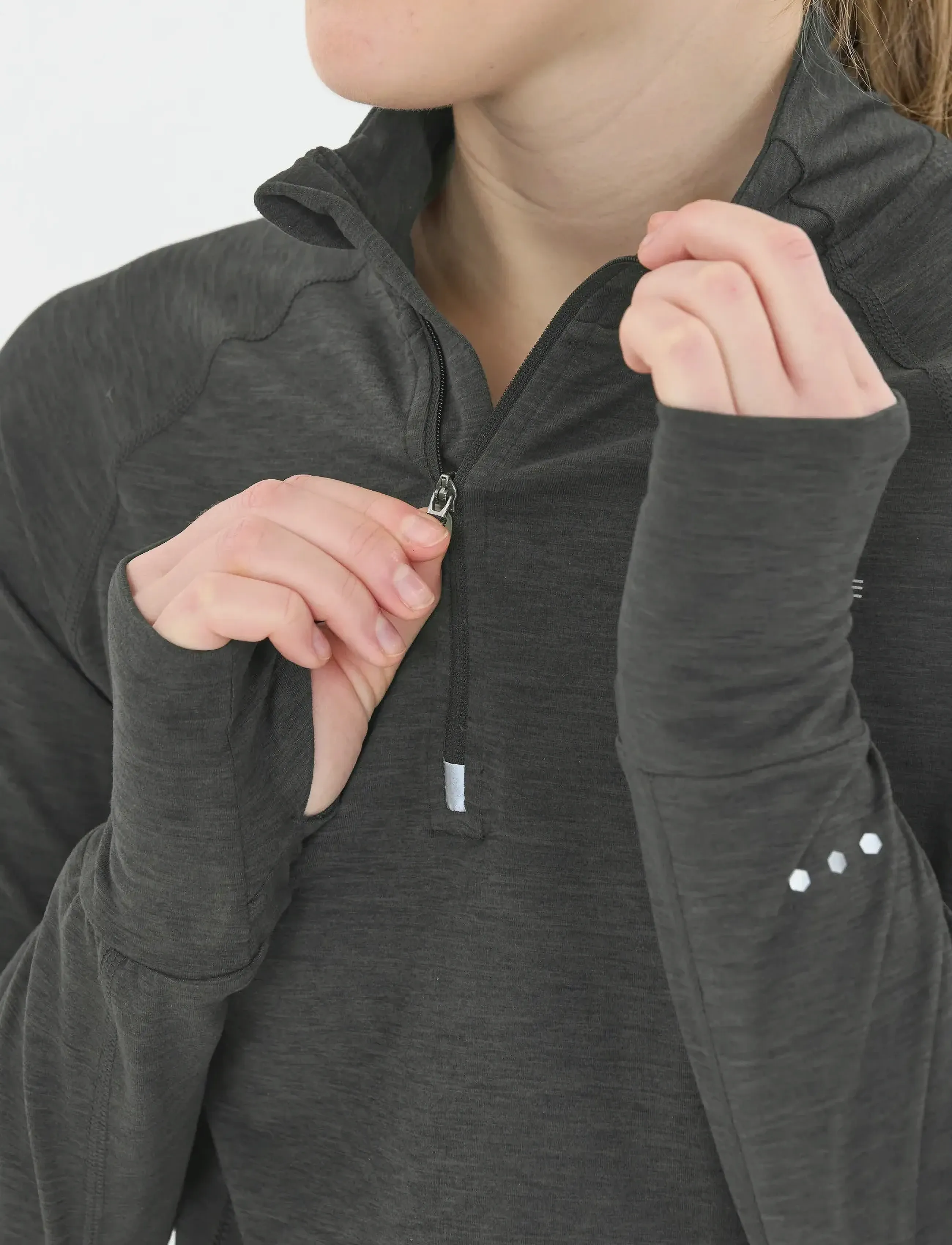 Endurance - Canna V2.0 W Melange Midlayer - Överdelar - black melange - 4