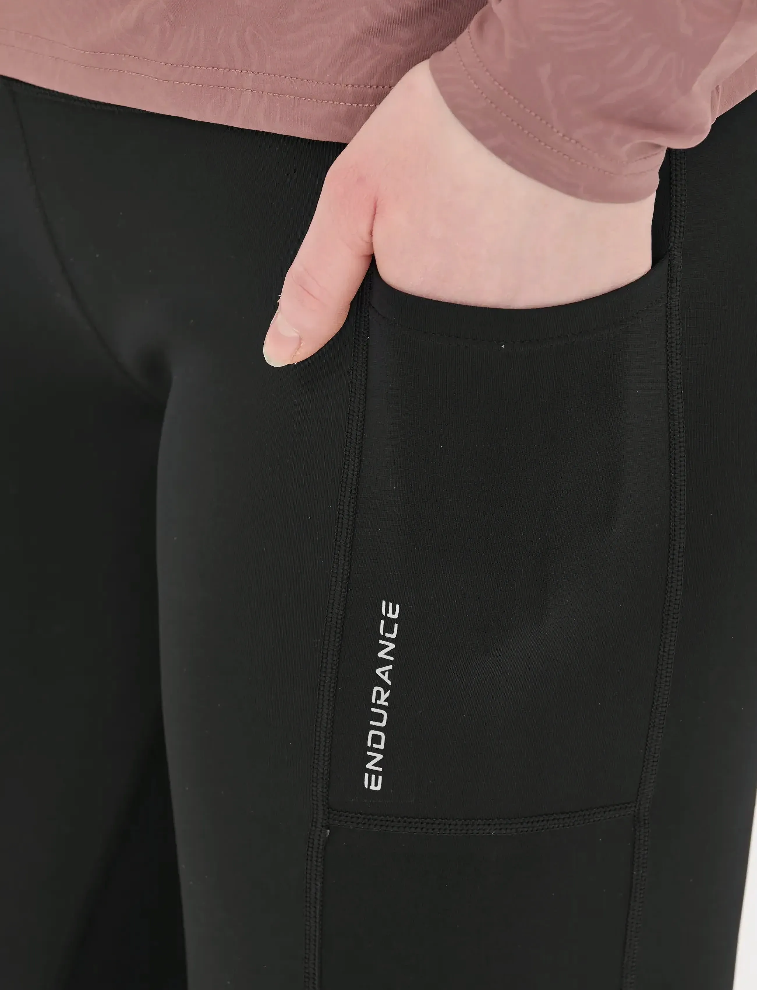 Endurance - Strong W Windblock Long Tights - skriešanas legingi - black - 0