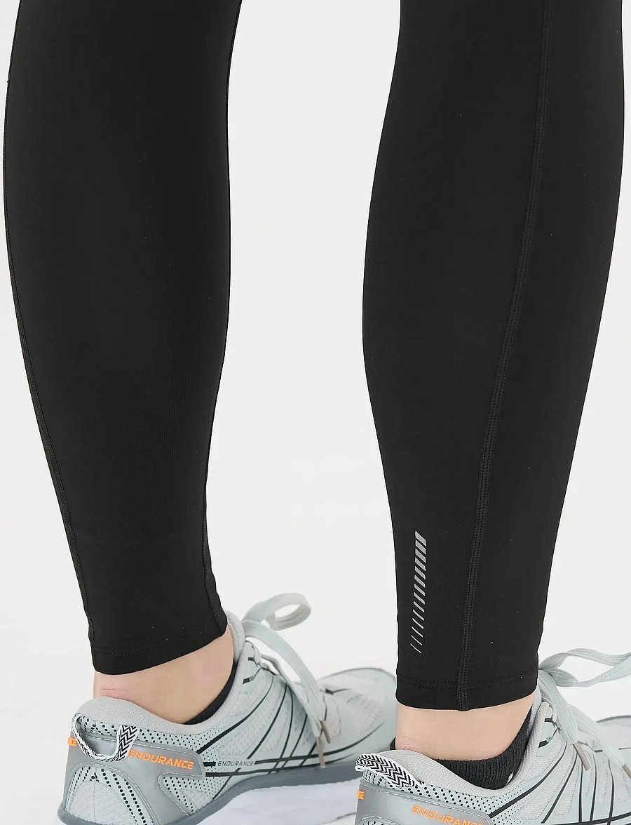 Endurance - Strong W Long Run Tights - jooksuretuusid - black - 3