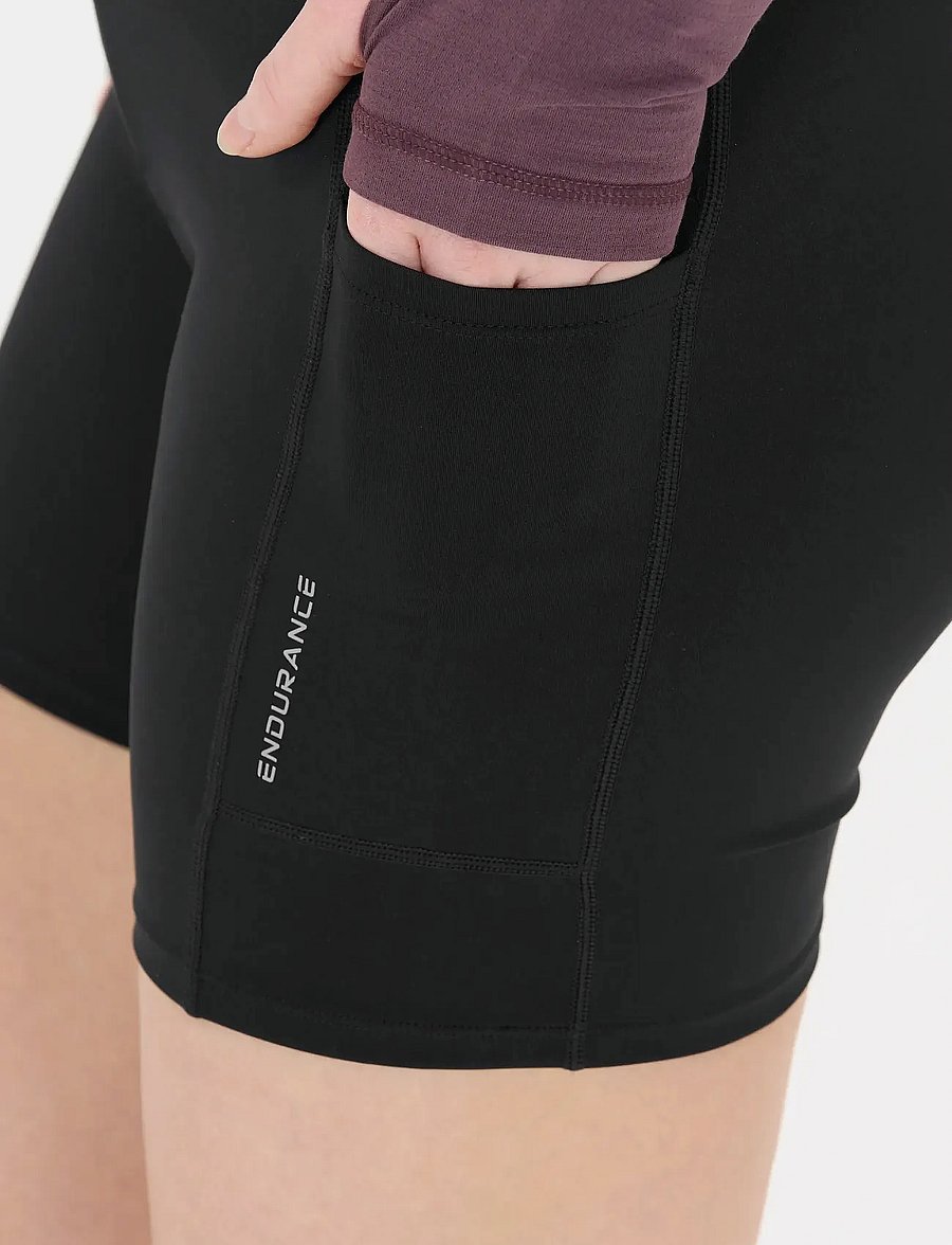Endurance - Strong W Short Run Tights - lühikesed jooksupüksid - black - 4
