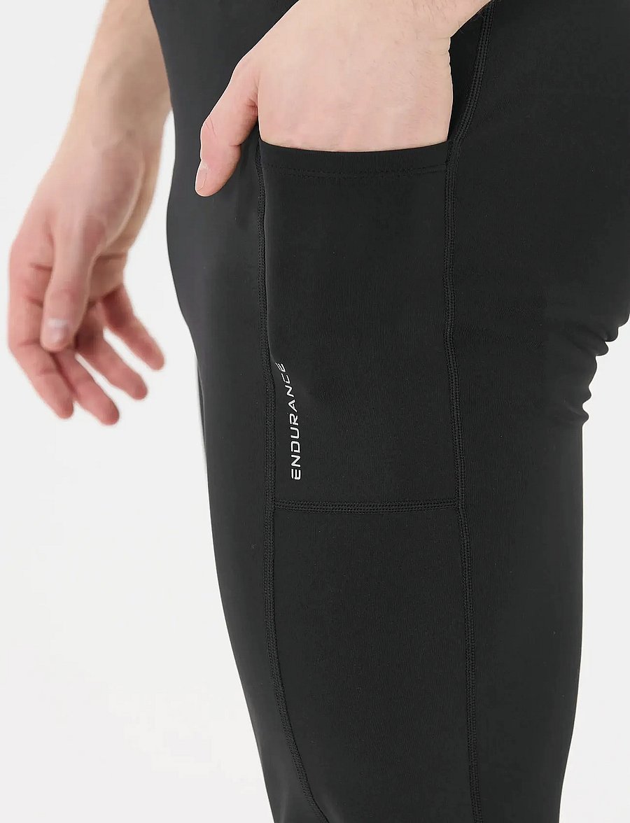 Endurance - Strong M Windblock Long Tights - juoksutrikoot - black - 5