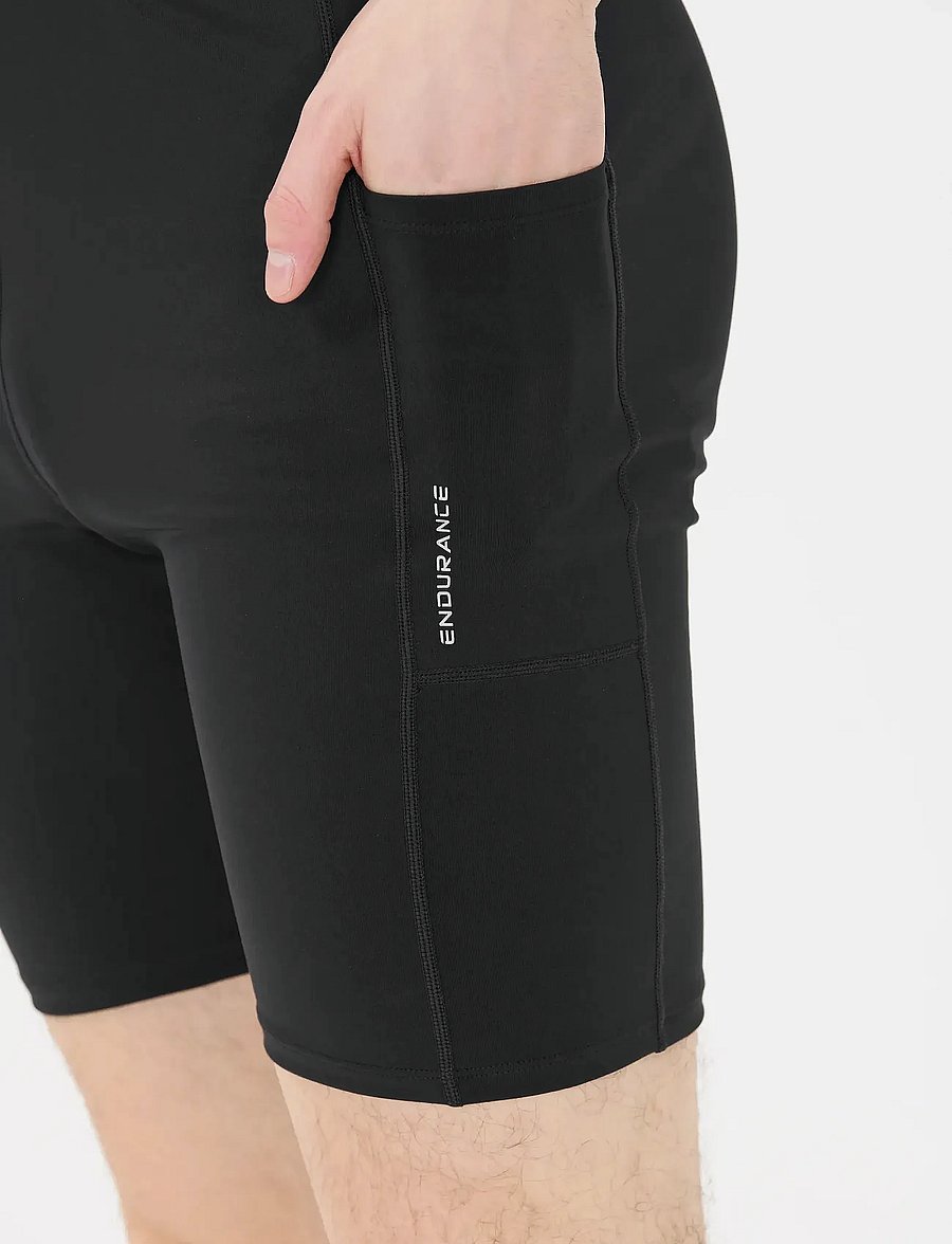 Endurance - Strong M Short Run Tights - löpartights - black - 0