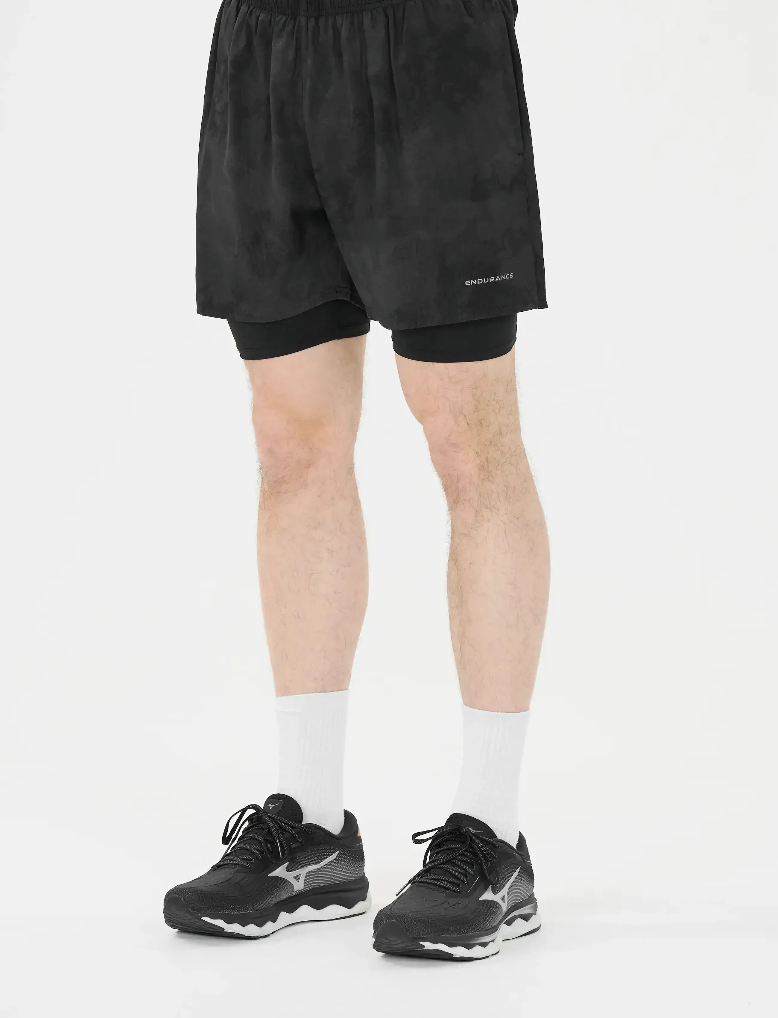 Endurance Koy M 2-in-1 Shorts - Streetstyle - PRINT / black