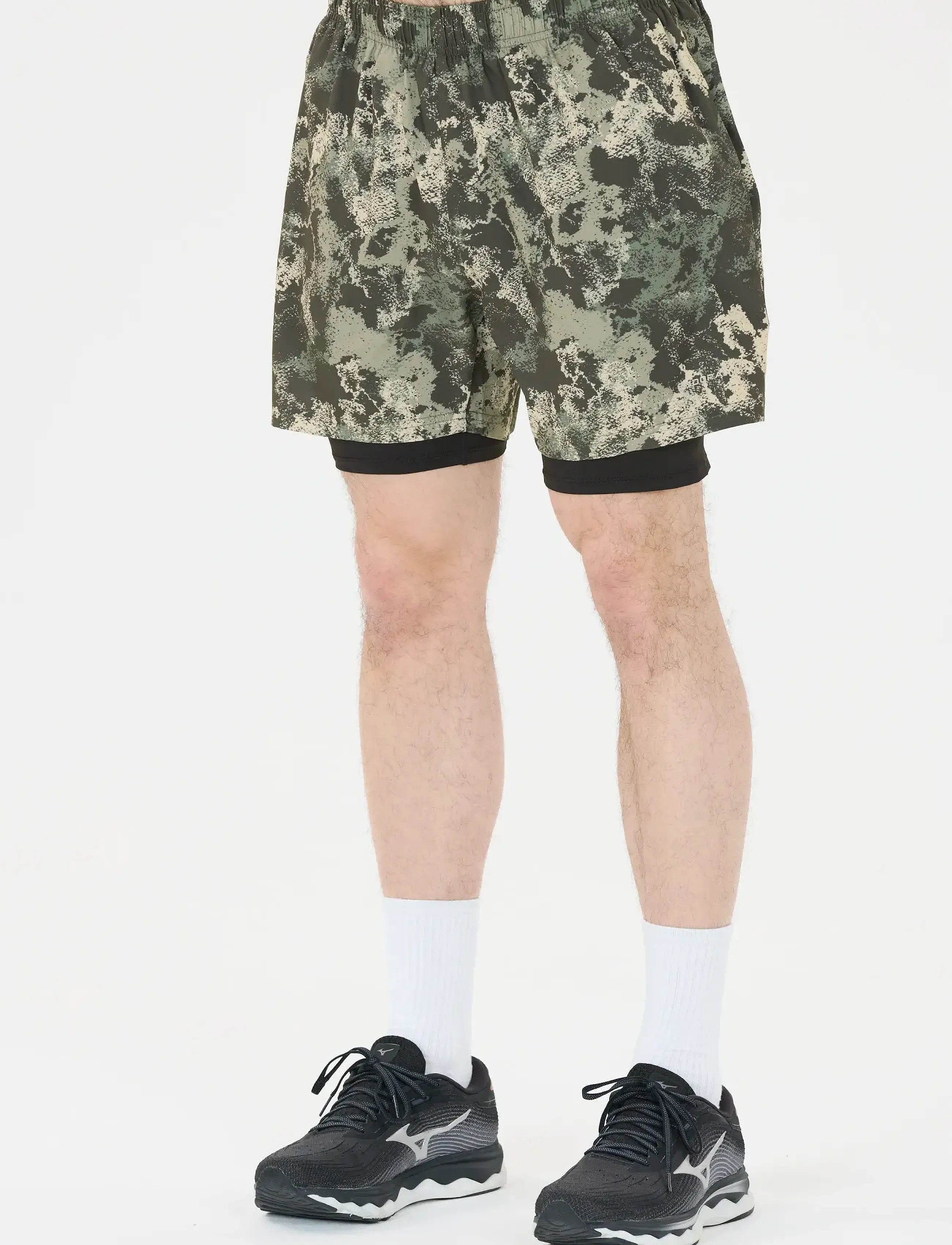 Endurance Koy M 2-in-1 Shorts - Tänavastiil - PRINT / green