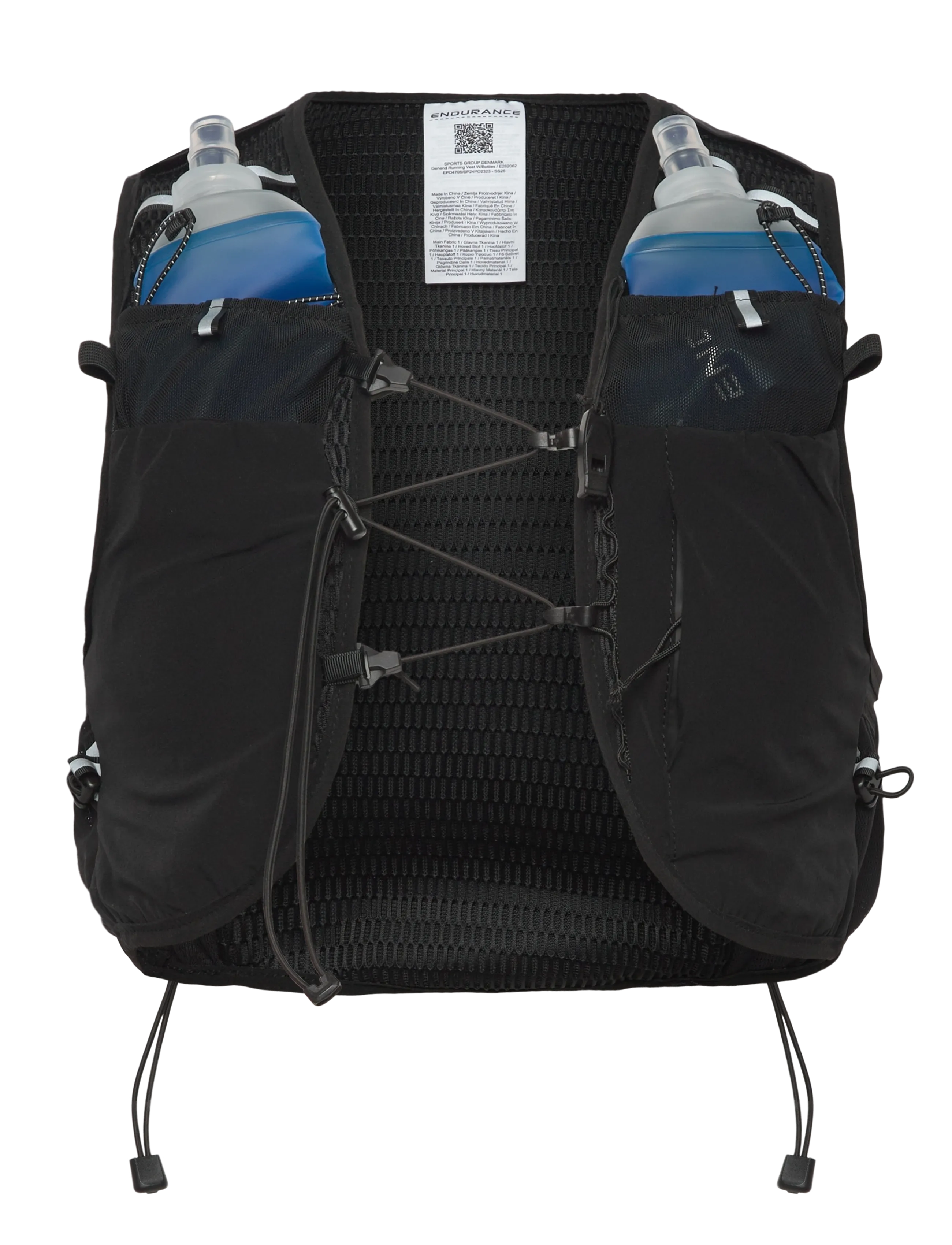 Endurance Genend Running Vest W/Bottles - Jooksuvarustus - BLACK / black