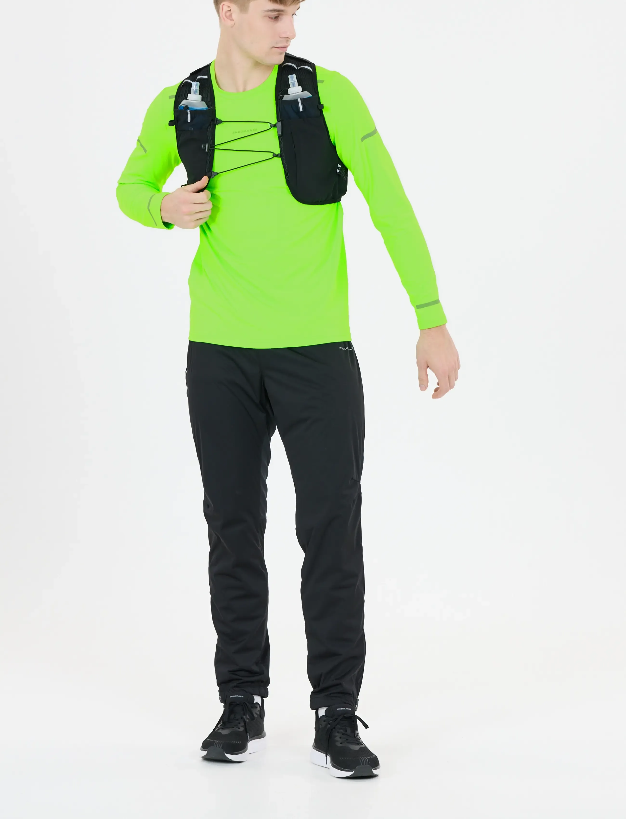 Endurance Ailey M LS Tee - Sporttoppar - SAFETY GREEN / green