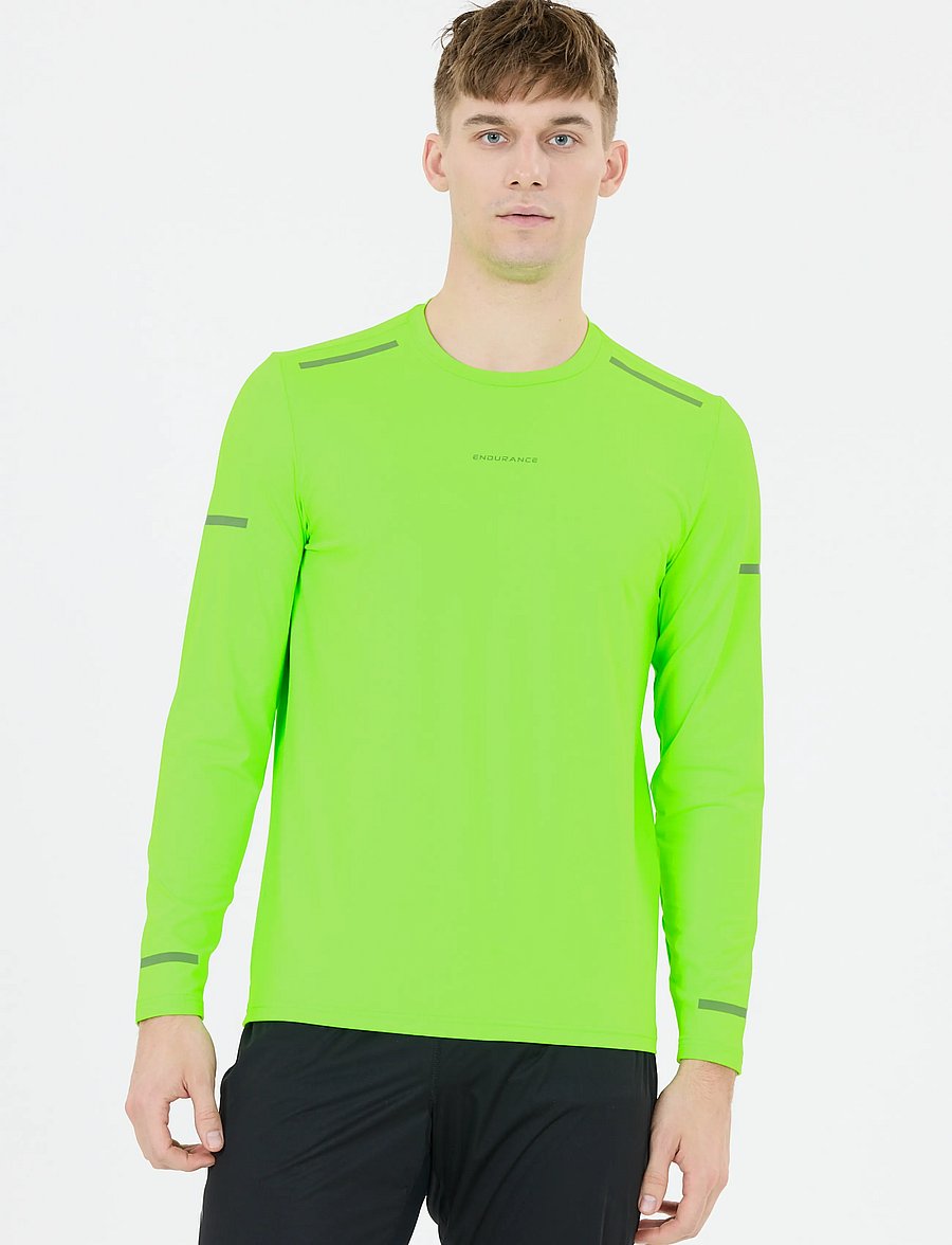 Endurance - Ailey M LS Tee - langarmshirts - safety green - 4