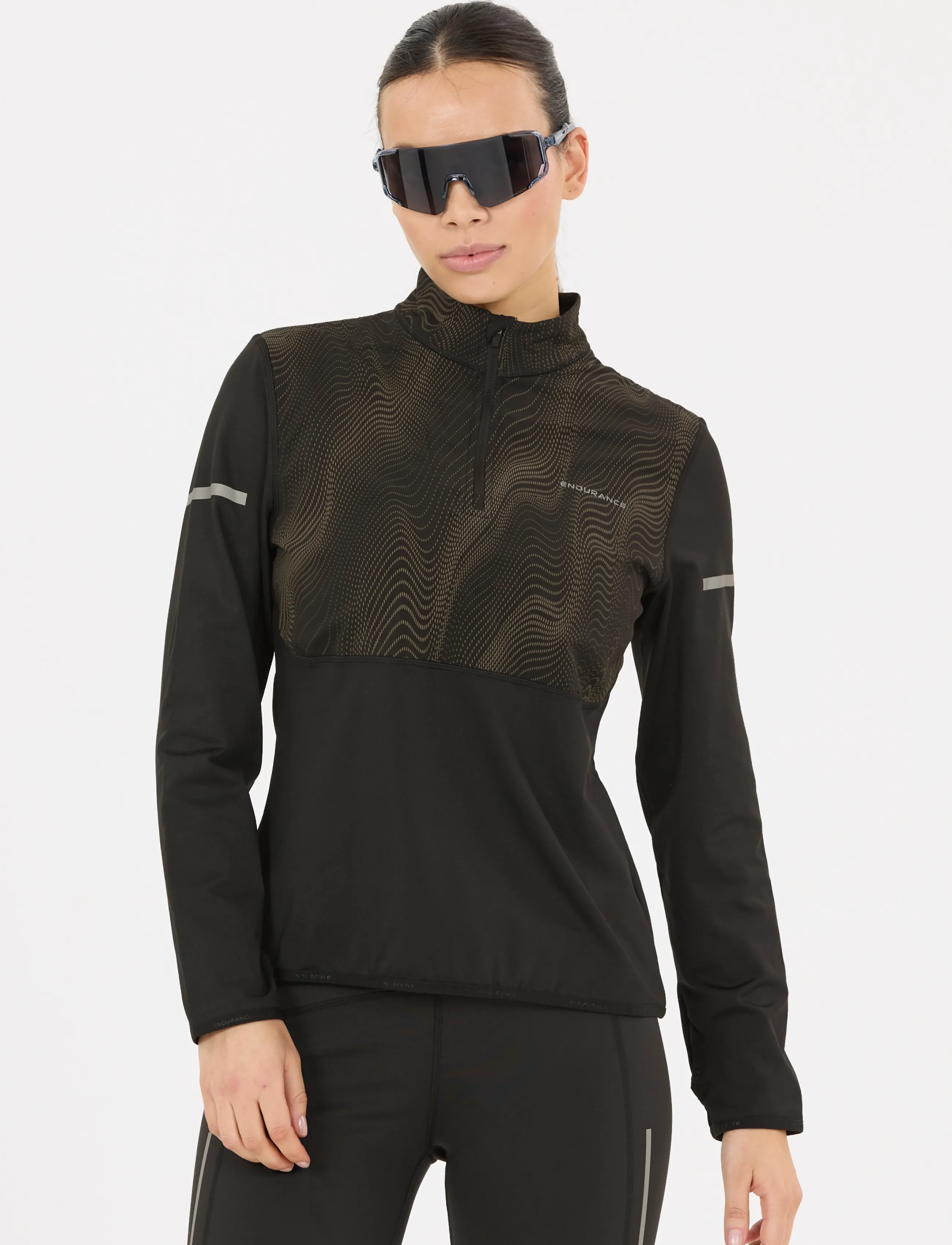Endurance - Rumbia W Printed Midlayer - oberteile - black - 4
