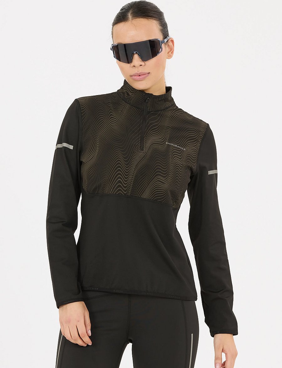 Endurance - Rumbia W Printed Midlayer - oberteile - black - 4