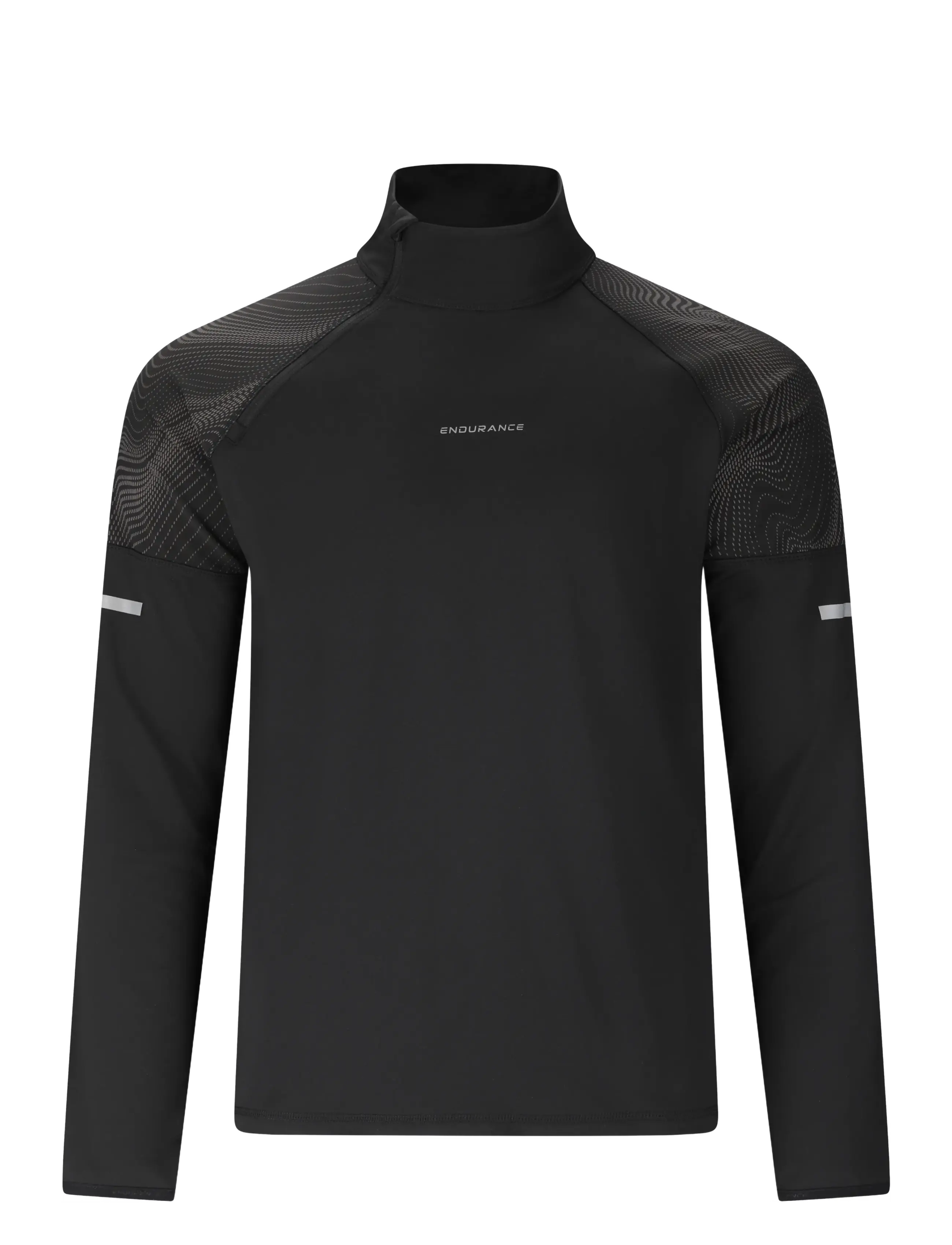 Endurance Rumbia M Printed Midlayer - Kläder - BLACK / black
