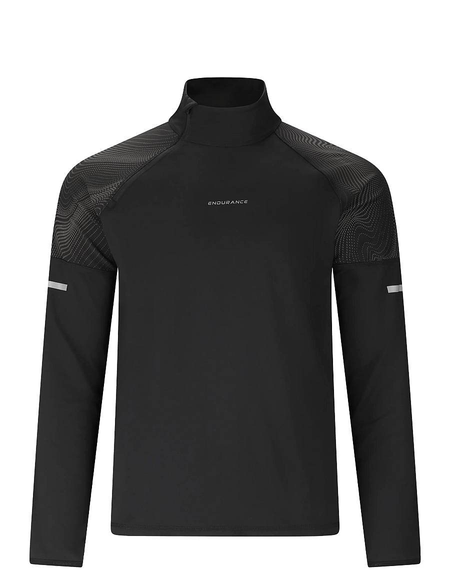 Endurance - Rumbia M Printed Midlayer - fleece & mellanlager - black - 1