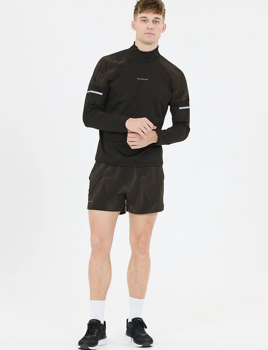 Endurance - Rumbia M Printed Midlayer - fleece & mellanlager - black - 0