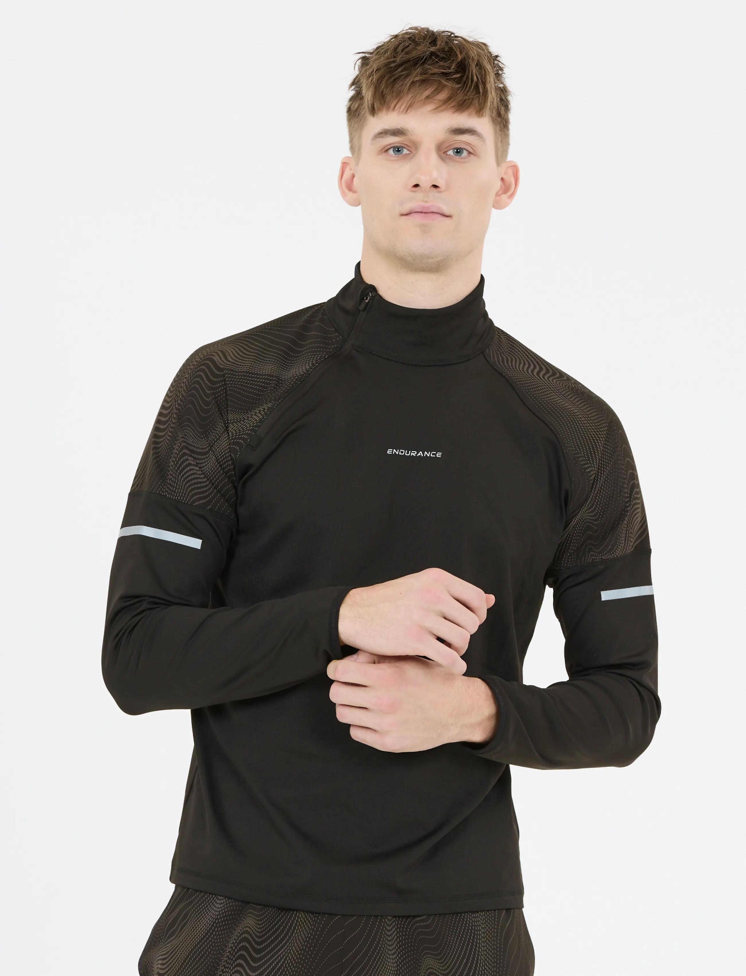 Endurance - Rumbia M Printed Midlayer - fleece & mellanlager - black - 4