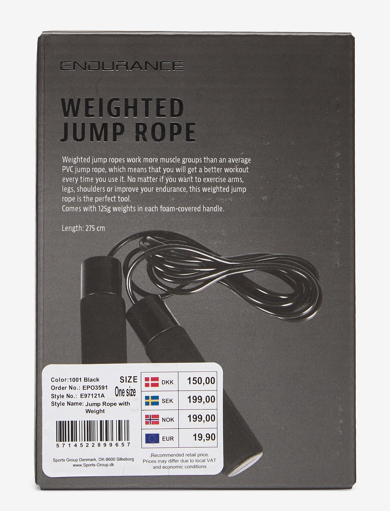 Endurance - Jump Rope with Weight - sjippetove - black - 1