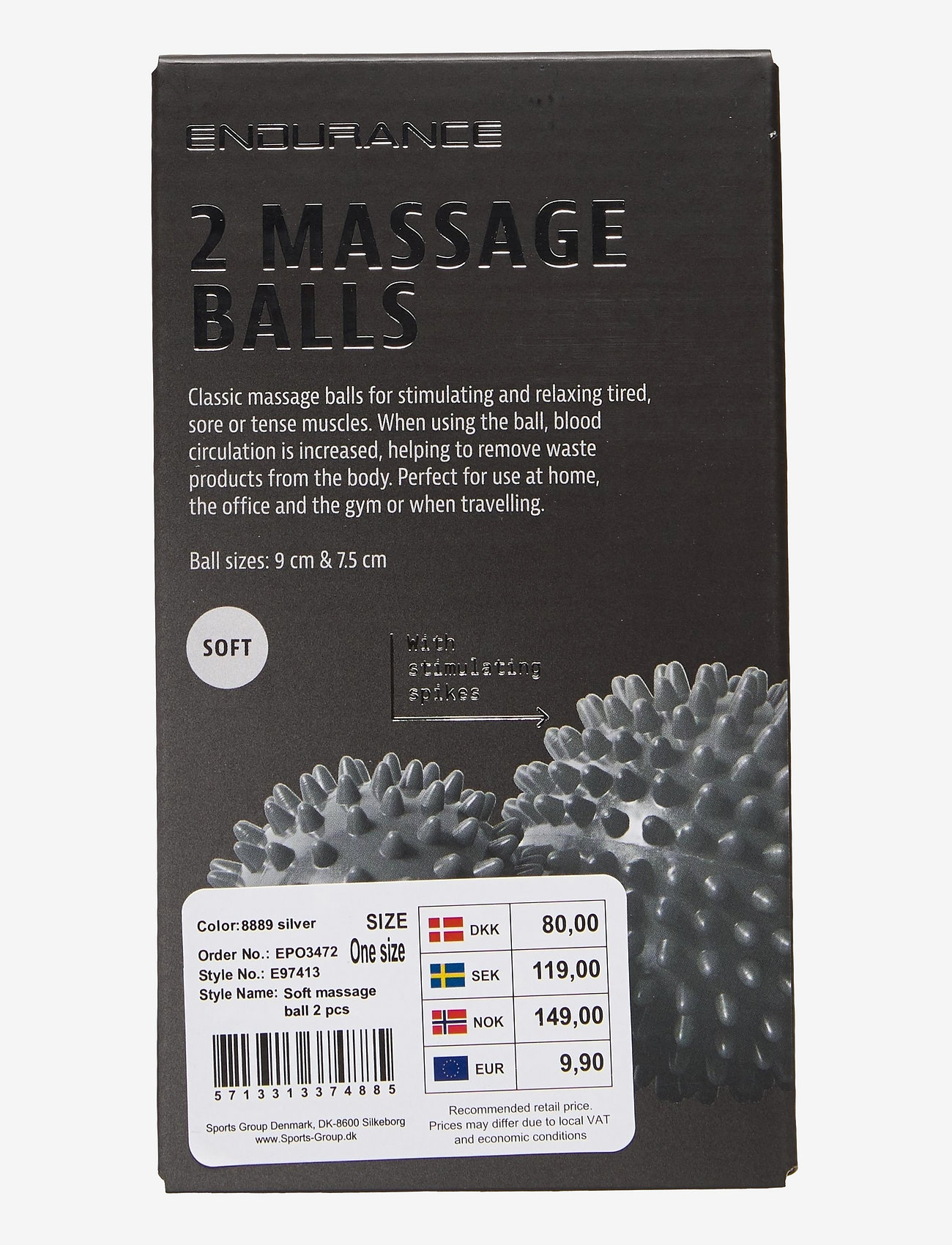 Endurance - Soft massage ball 2 pcs - vahurullid ja massaažipallid - silver - 1