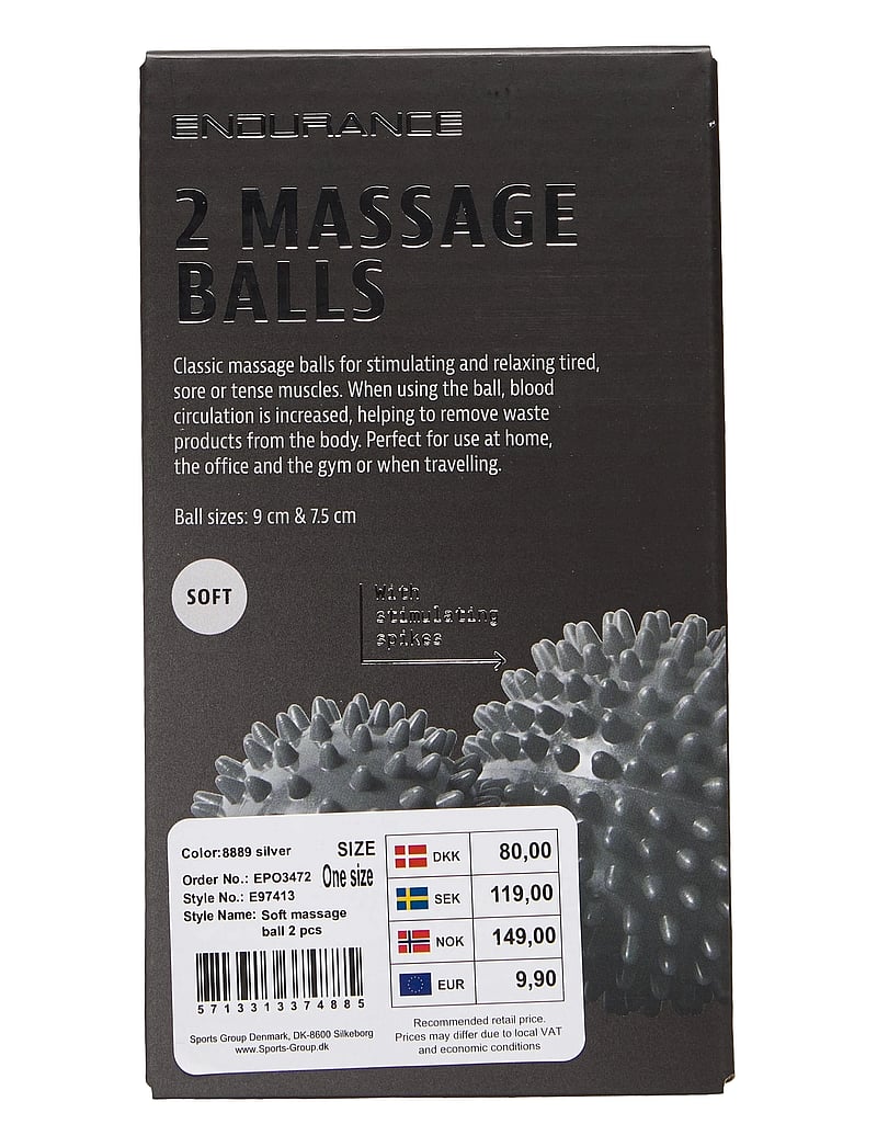Endurance - Soft massage ball 2 pcs - schaumstoffrollen & massagebälle - silver - 1