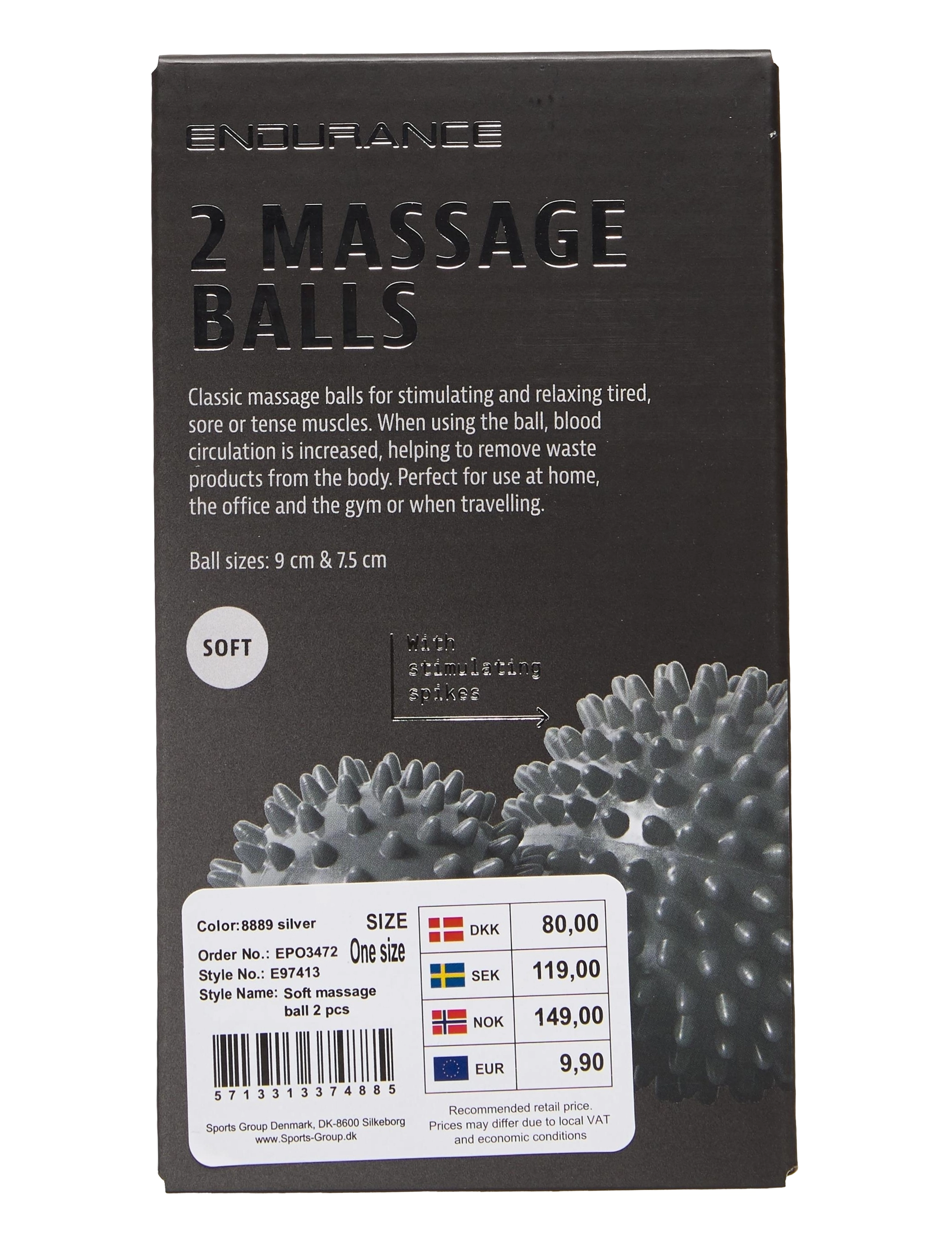 Endurance - Soft massage ball 2 pcs - foam rolls & massage balls - silver - 1