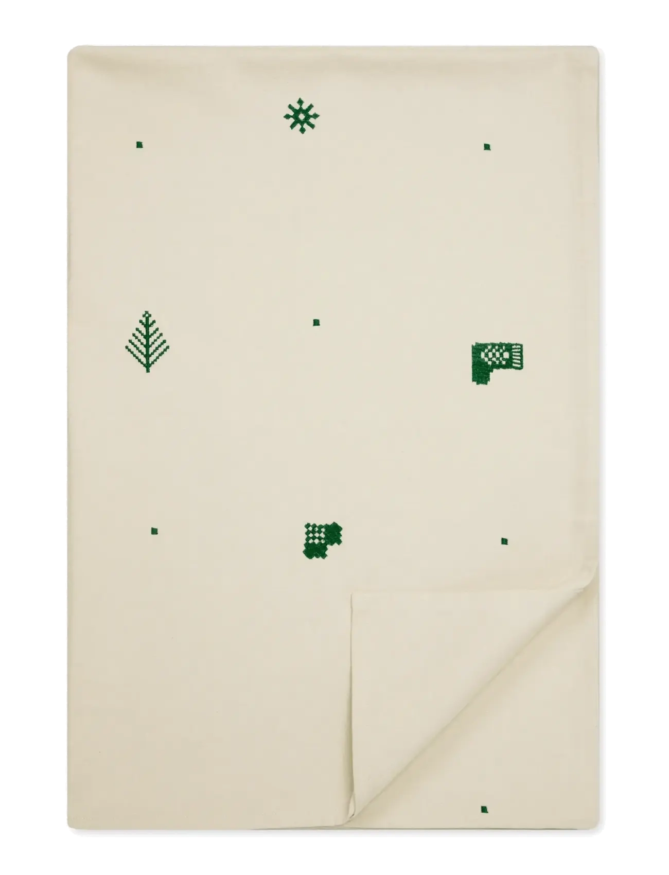 Engholm Textiles Juledug Julia Broderet, Dug og bordløber, Creme, Str: 140X220