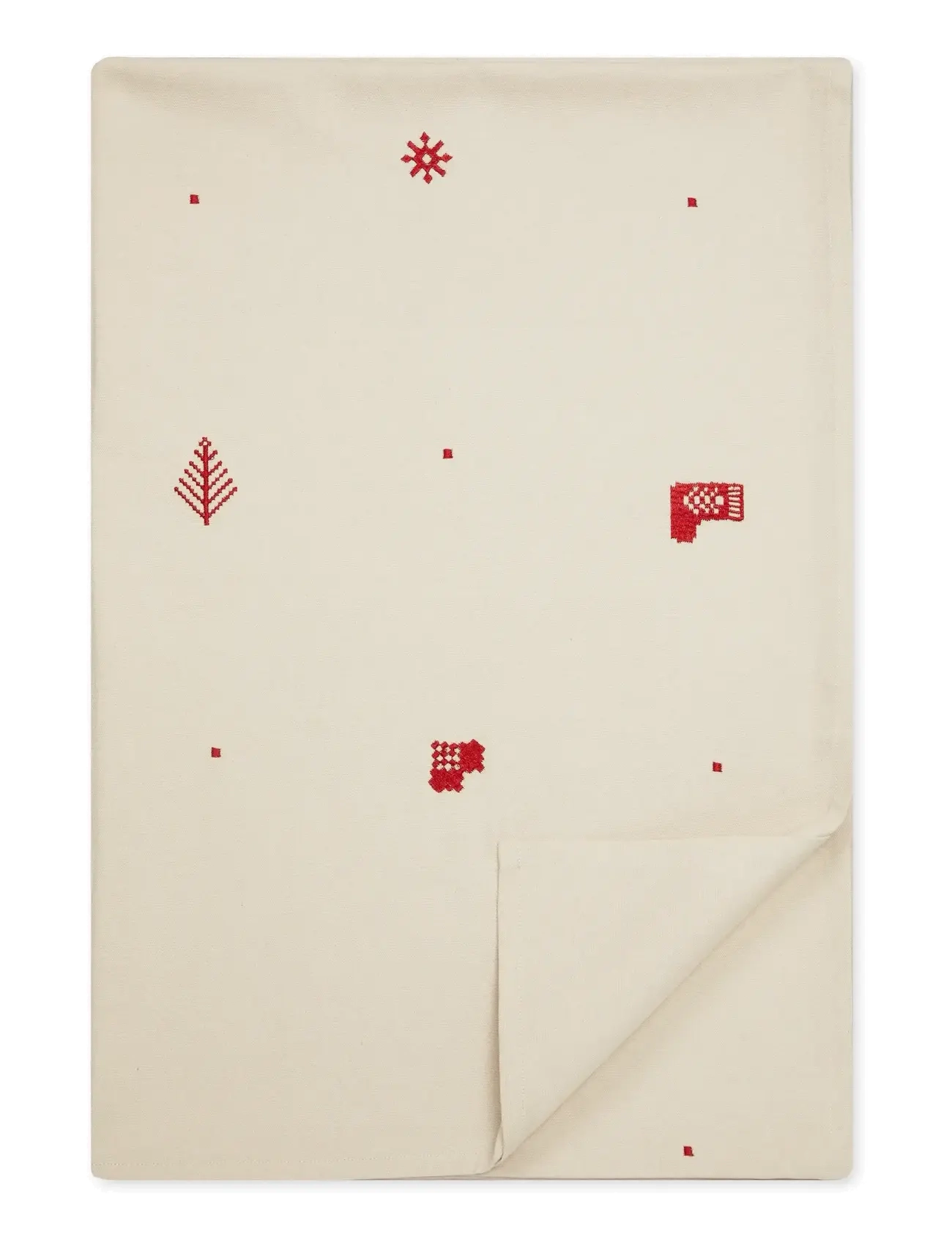 Engholm Textiles Juledug Julia Broderet, Dug og bordløber, Creme, Str: 140X270