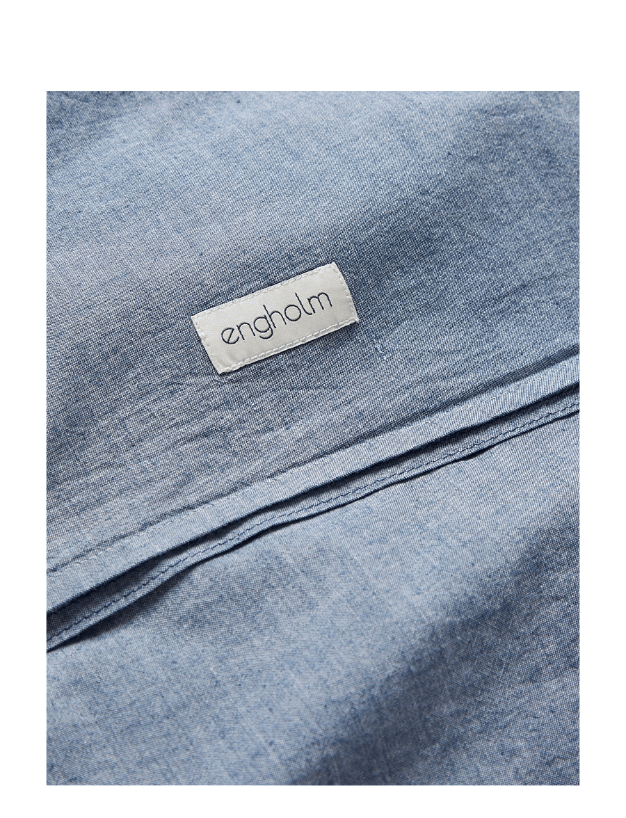 Engholm Textiles - Mille recycle chambrey - sengesæt - denime blue - 1
