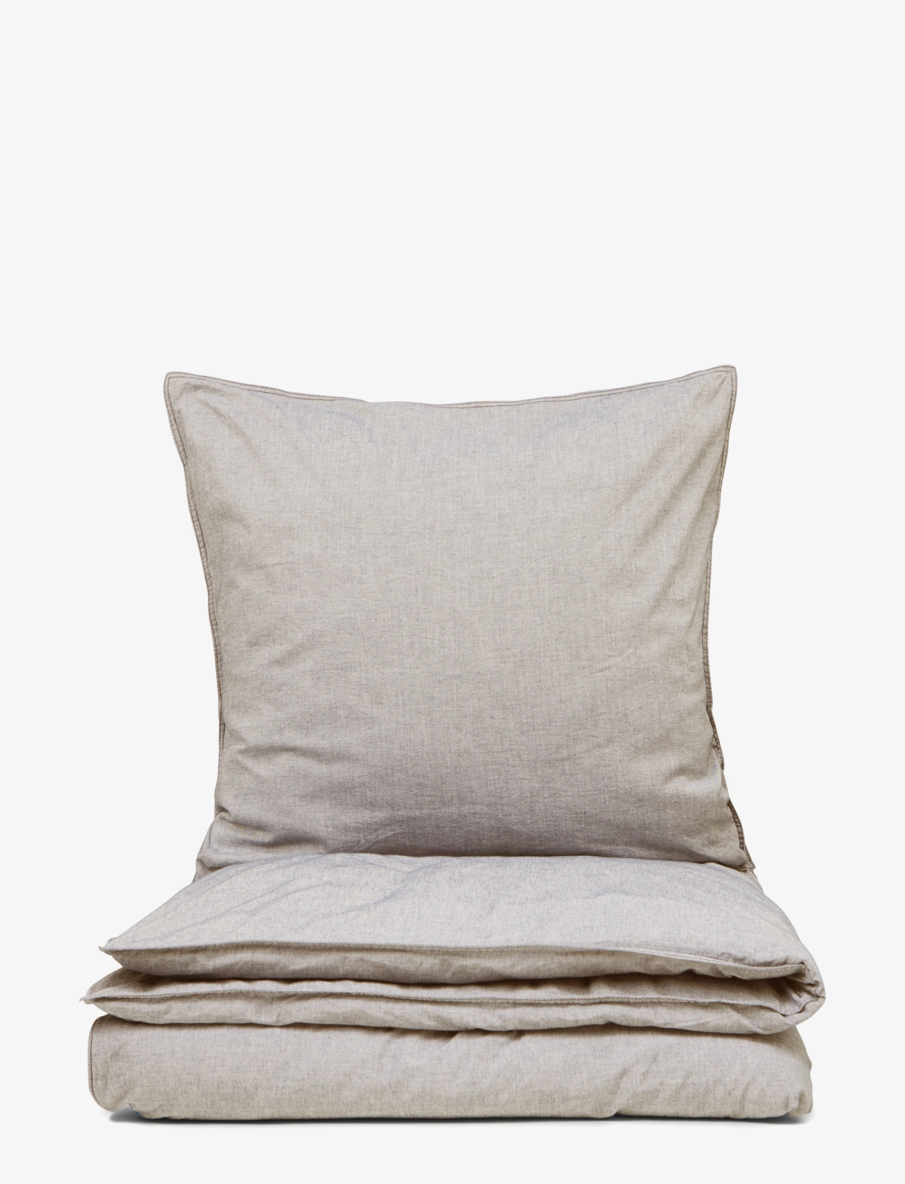 Engholm Textiles Mille recycle chambrey - Engholm Textiles - LIGHT BROWN / grey