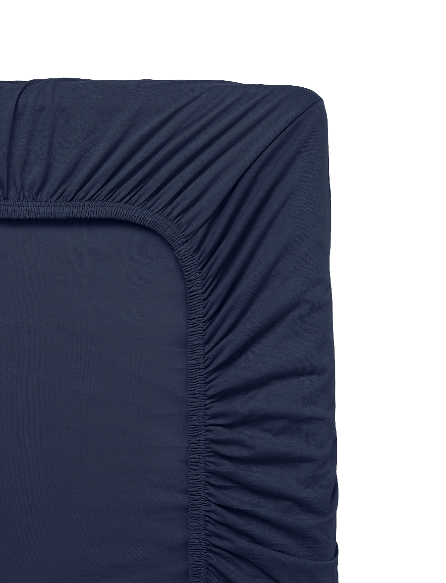 Engholm Textiles - Jersey faconlagen - paklodės su guma - blÅ - 0