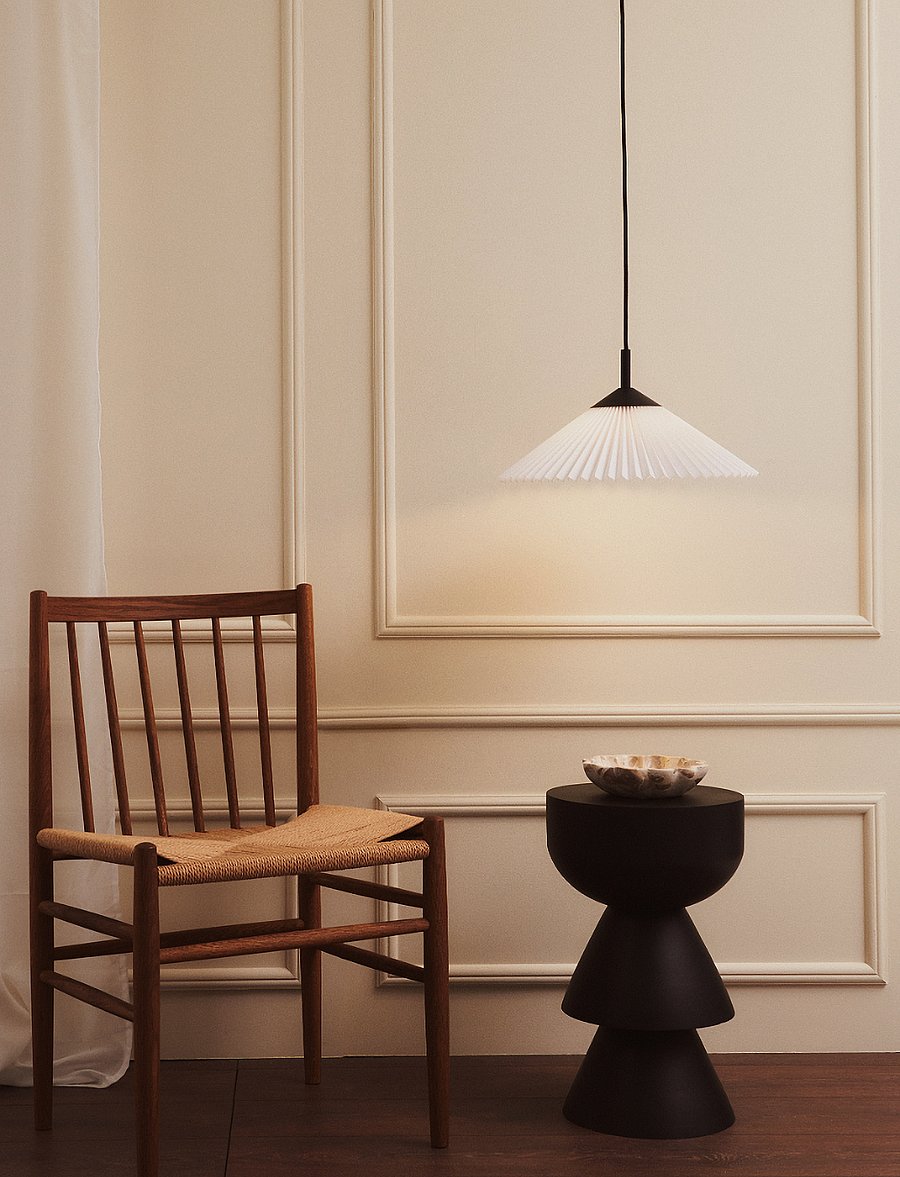 ENKEL LIVING - Cecil Pendant - pendellampen - matt black, white - 3