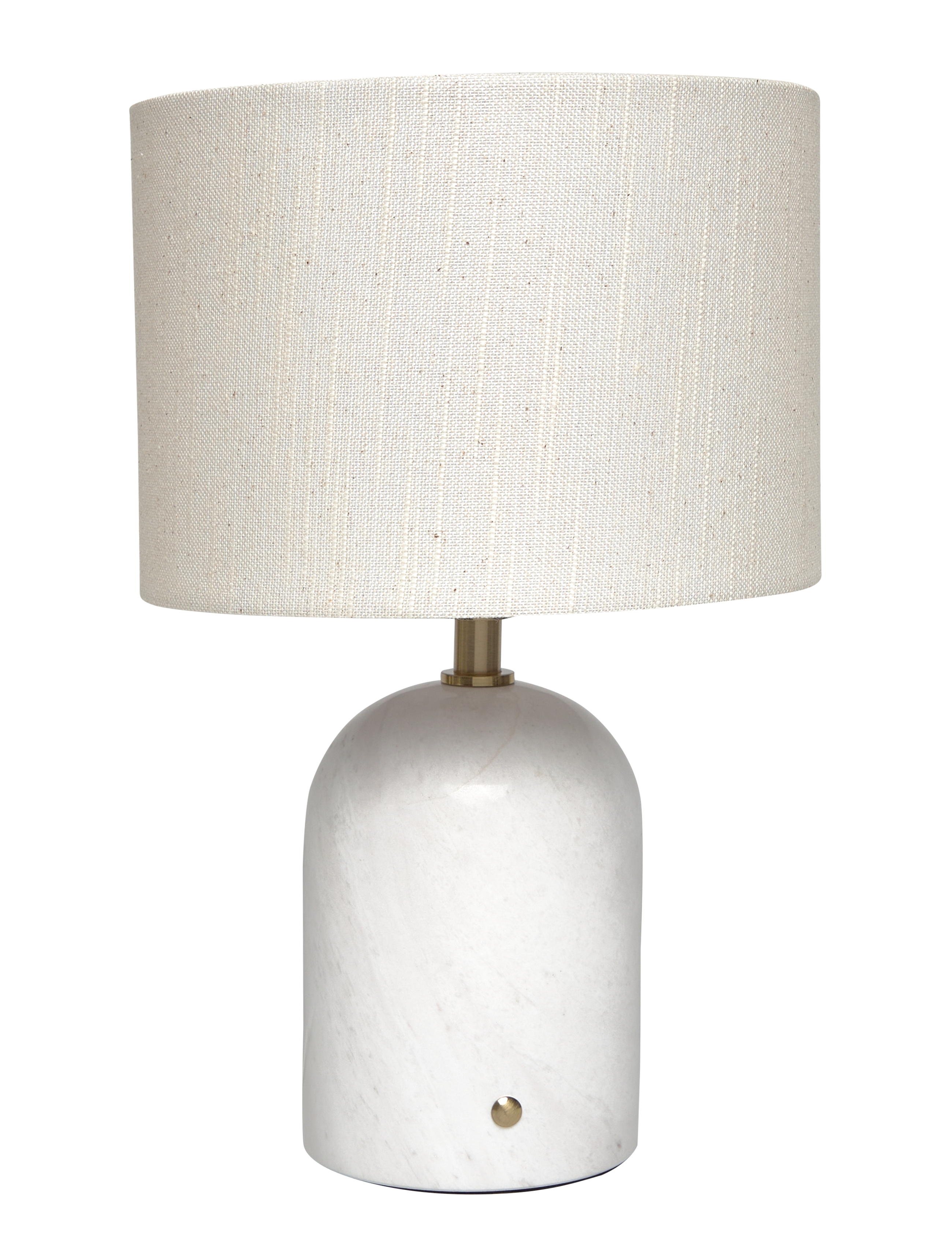ENKEL LIVING Flair Mini Table Lamp white marble base - Belysning - WHITE, NATURAL / white