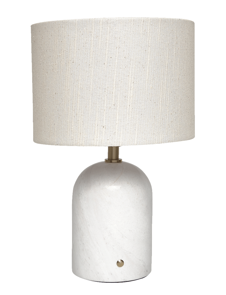 ENKEL LIVING - Flair Mini Table Lamp white marble base - schreibtisch- & tischlampen - white, natural - 0