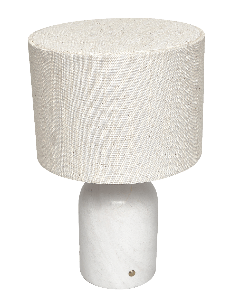 ENKEL LIVING - Flair Mini Table Lamp white marble base - schreibtisch- & tischlampen - white, natural - 1