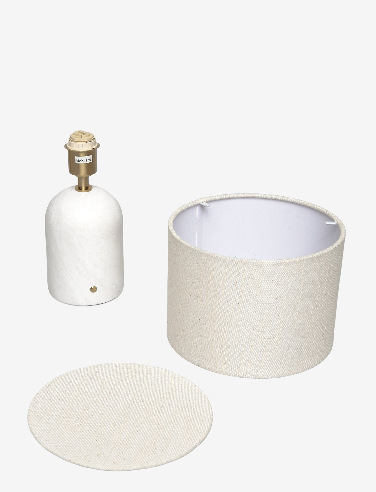 ENKEL LIVING - Flair Mini Table Lamp white marble base - schreibtisch- & tischlampen - white, natural - 2