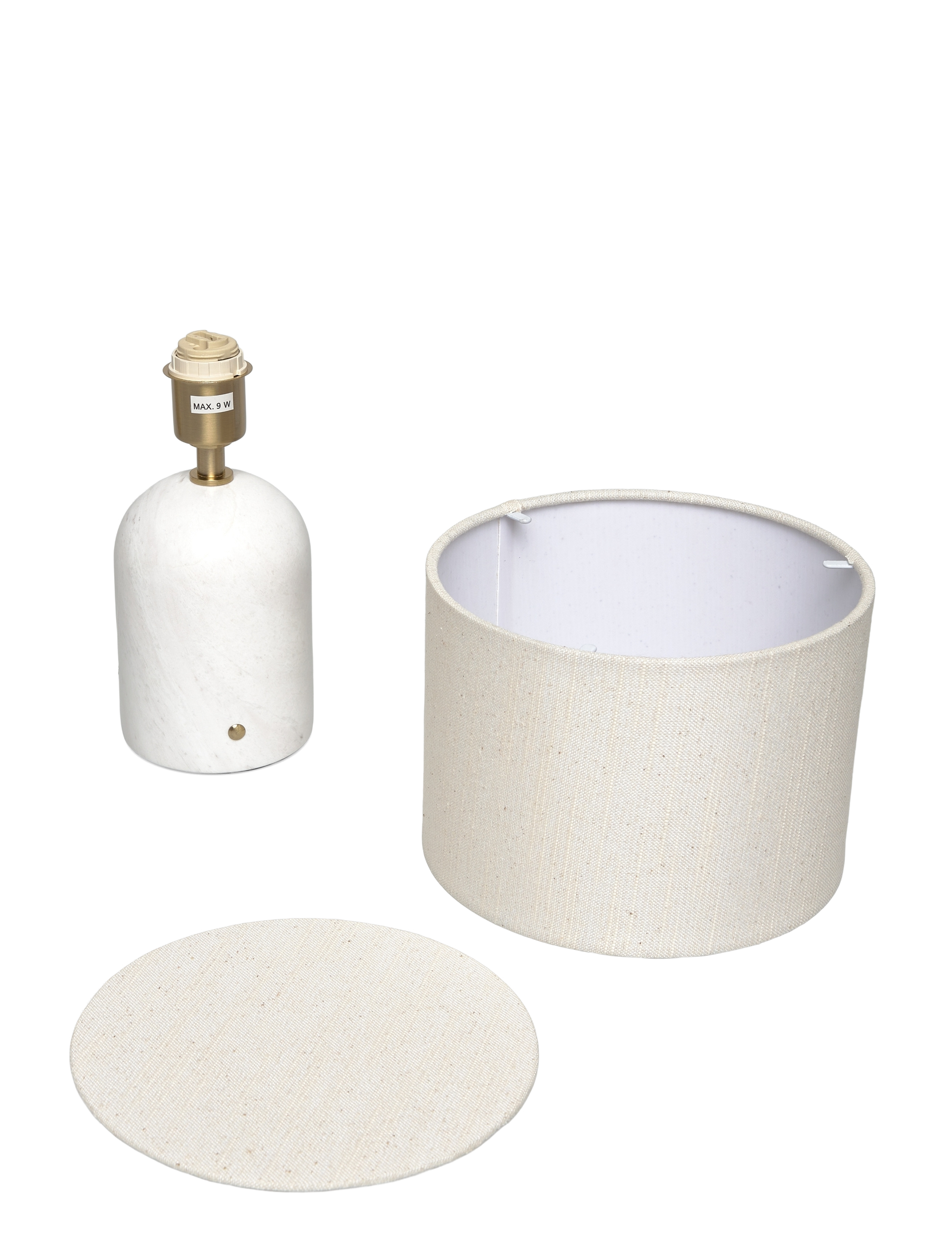 ENKEL LIVING - Flair Mini Table Lamp white marble base - bordlamper - white, natural - 2