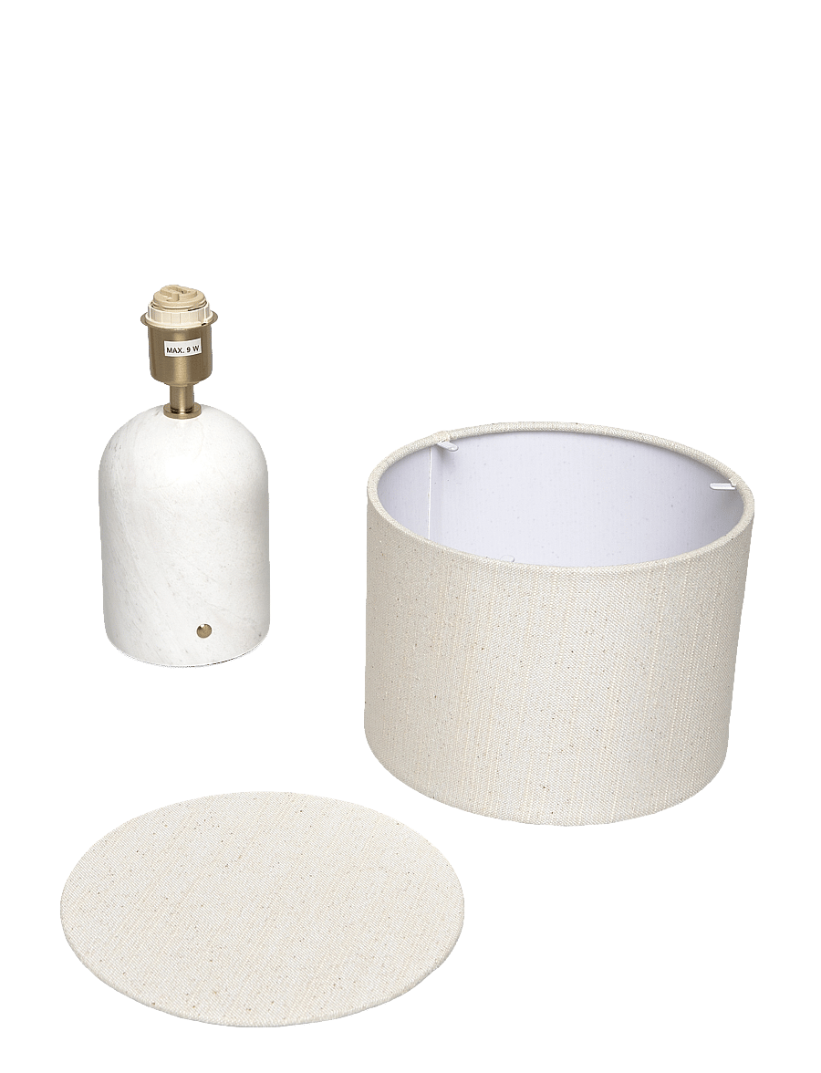 ENKEL LIVING - Flair Mini Table Lamp white marble base - schreibtisch- & tischlampen - white, natural - 2