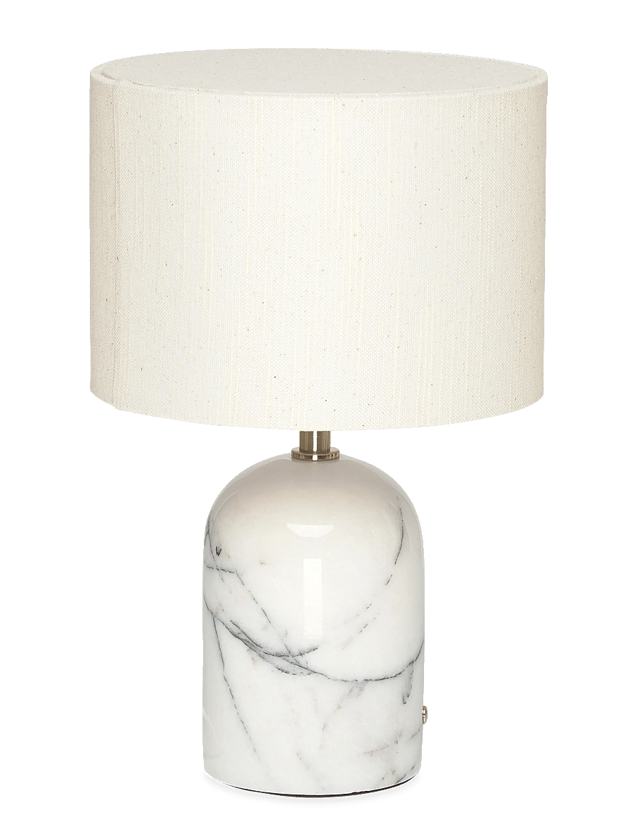 ENKEL LIVING - Flair Mini Table Lamp white-black marble base - laualambid - white-black, natural - 0