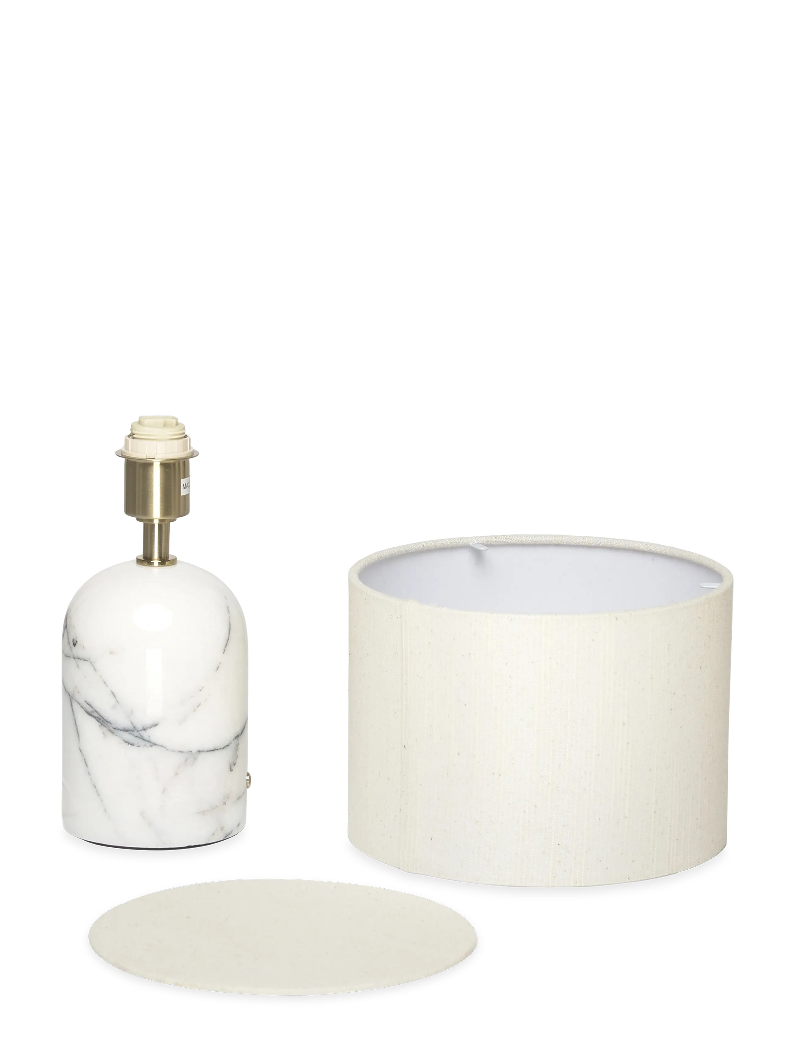 ENKEL LIVING - Flair Mini Table Lamp white-black marble base - bordlamper - white-black, natural - 1