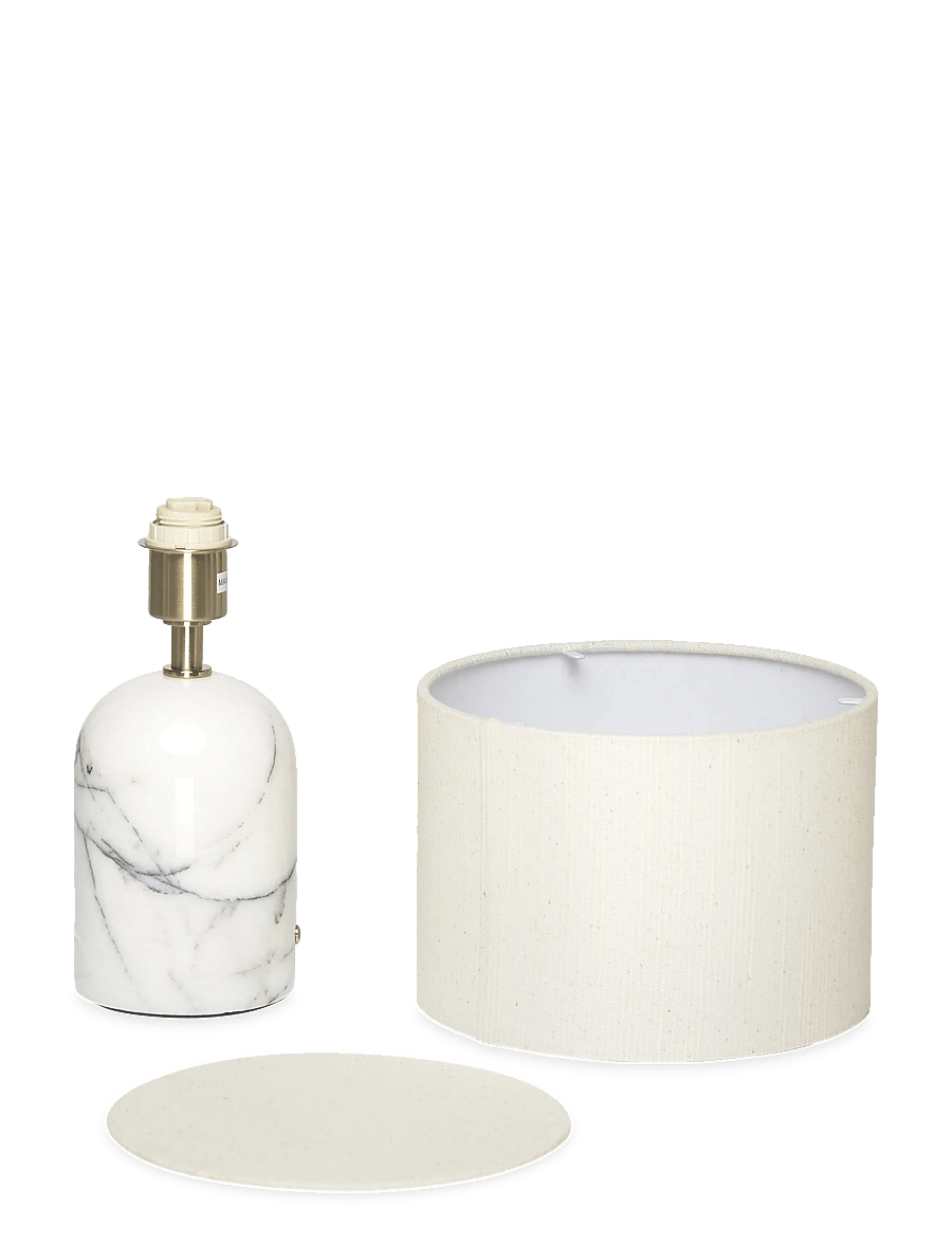 ENKEL LIVING - Flair Mini Table Lamp white-black marble base - laualambid - white-black, natural - 1