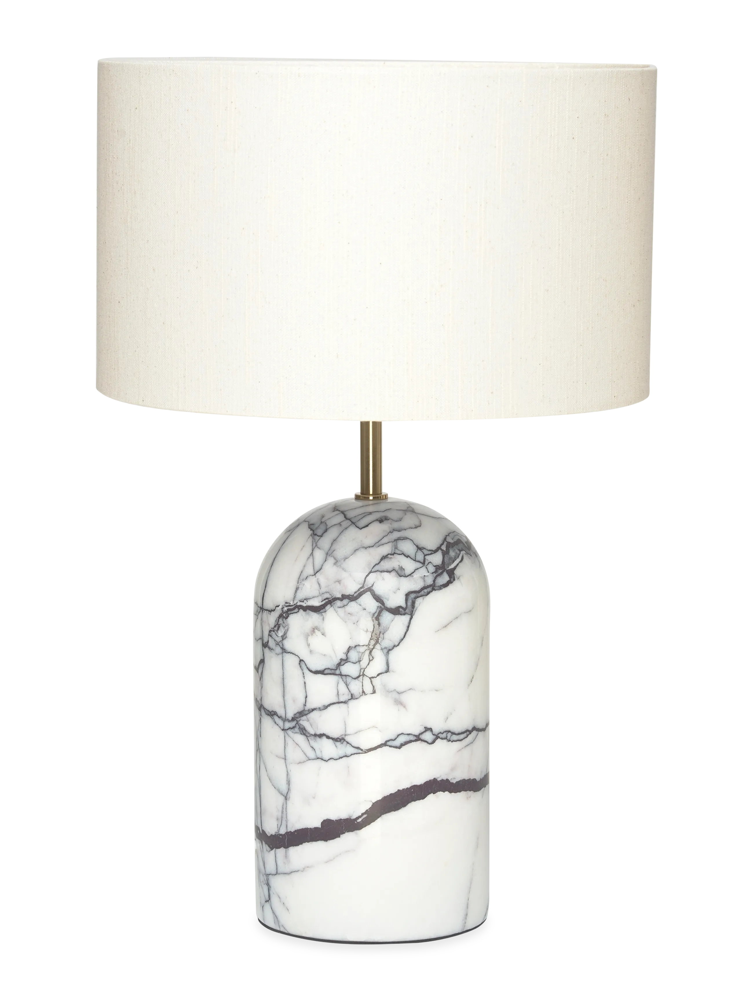 ENKEL LIVING Flair Table Lamp White-Black Marble Base, H49 cm, Lamps, Weiß - Homeware