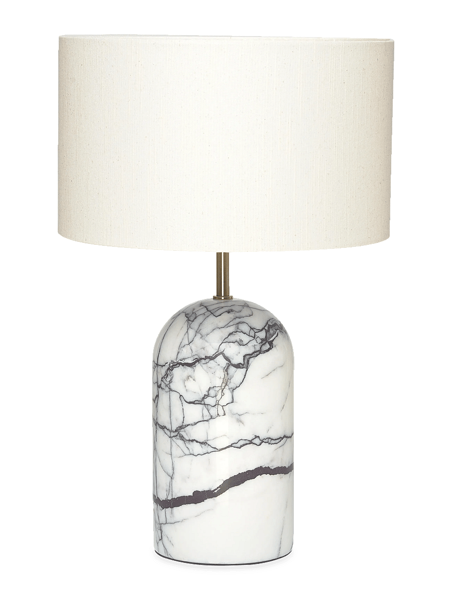 ENKEL LIVING - Flair Table lamp white-black marble base - schreibtisch- & tischlampen - white-black, natural - 0