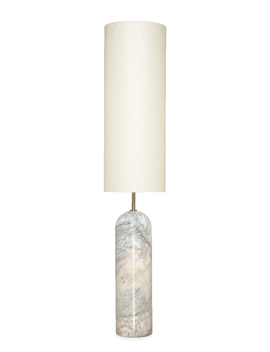ENKEL LIVING - Flair Floor lamp white-black marble base - stehlampen - white-black, natural - 0