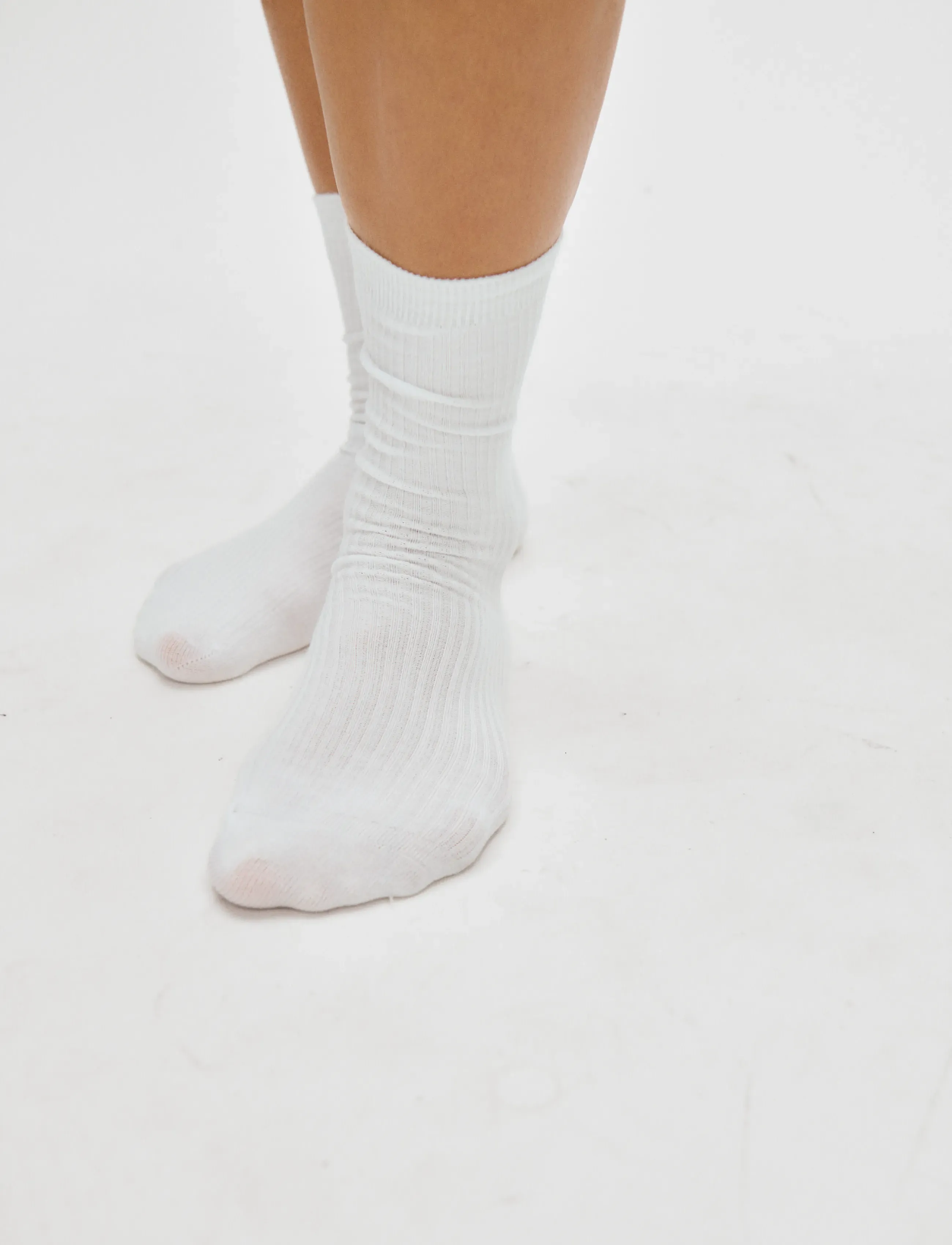 Enkel Studio - Ribbed Bamboo Sock 5pk ESLILLY - julegaver under 300kr - white - 2